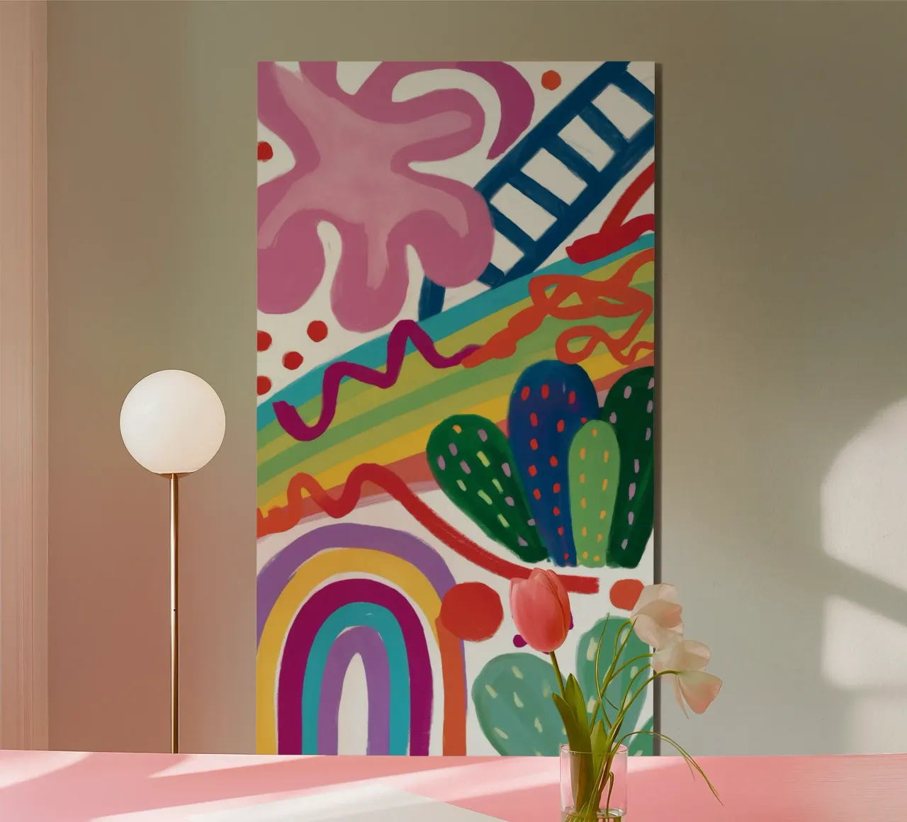 Valzer dei cactus arcobaleno alluminio dibond da Zep Layers