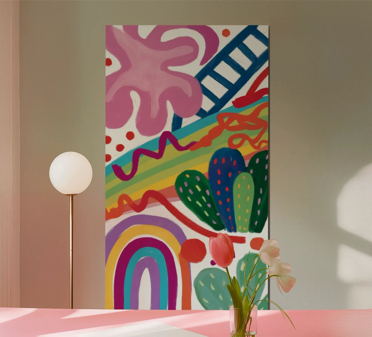 Valse du cactus arc-en-ciel poster de Zep Layers