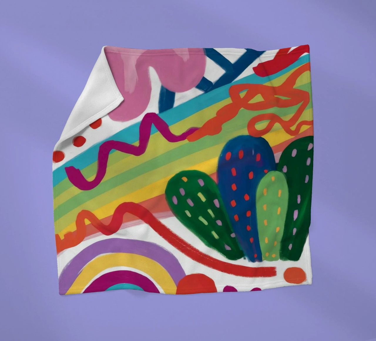 Valzer dei cactus arcobaleno coperta in pile da Zep Layers