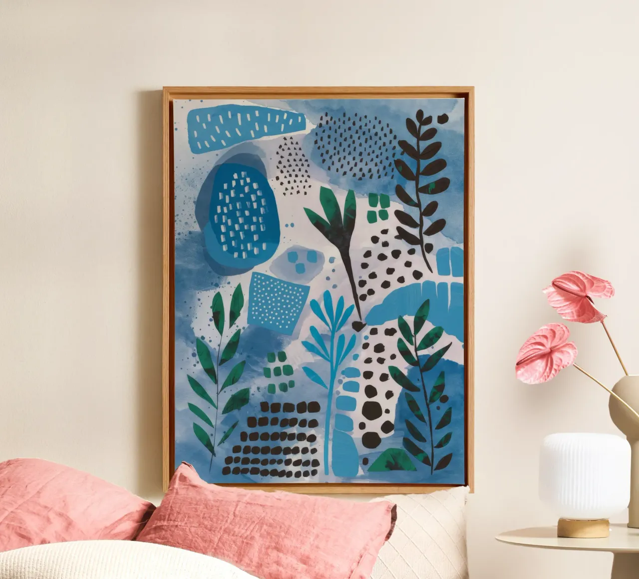 Ocean Garden Rust canvas met Baklijst van Zep Layers