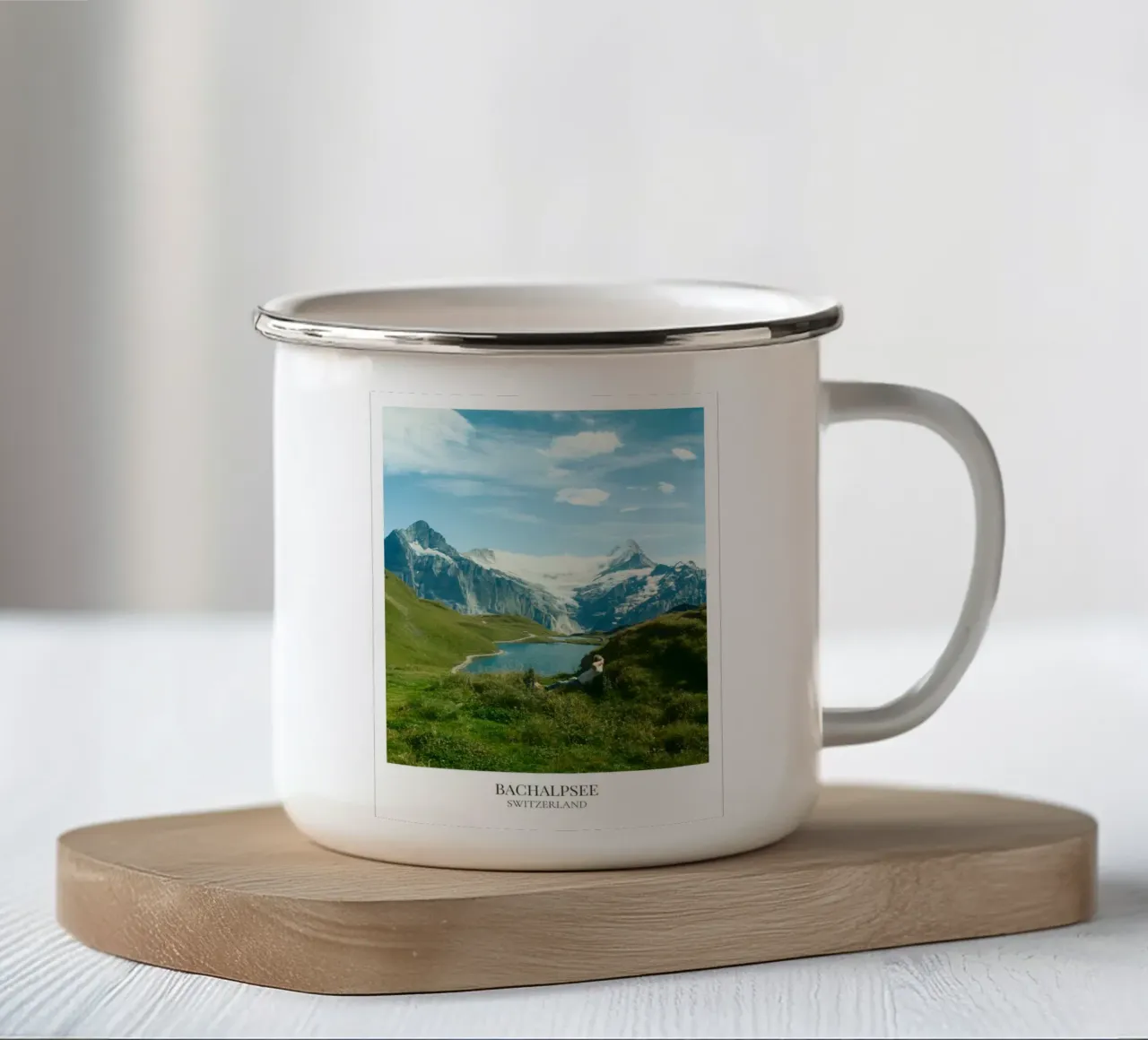 Bachalpsee: Switzerland enamel mug by FujiFrames
