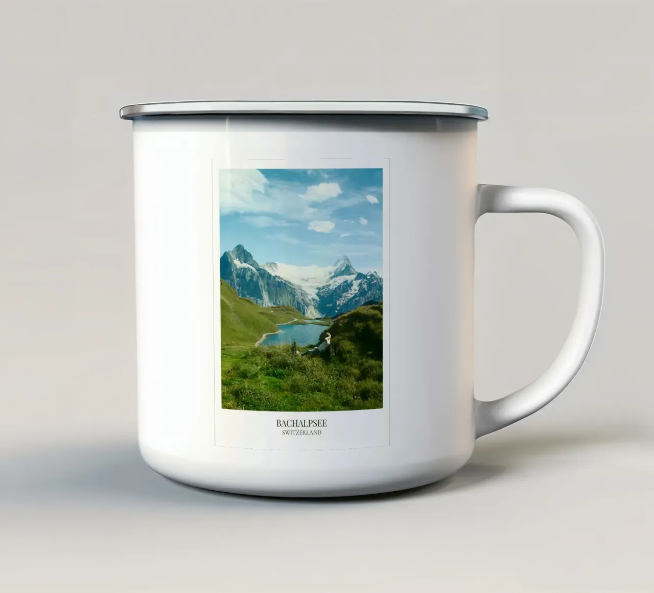 Bachalpsee: Switzerland enamel mug by FujiFrames
