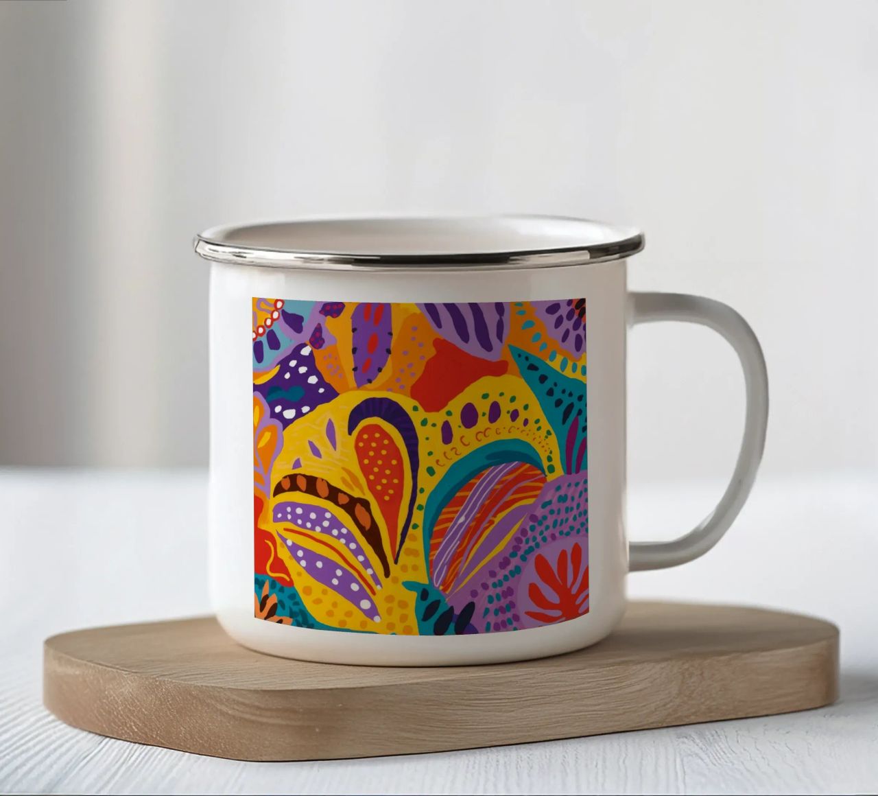 Fiore di fiamma del paradiso tazza in smalto da Zep Layers