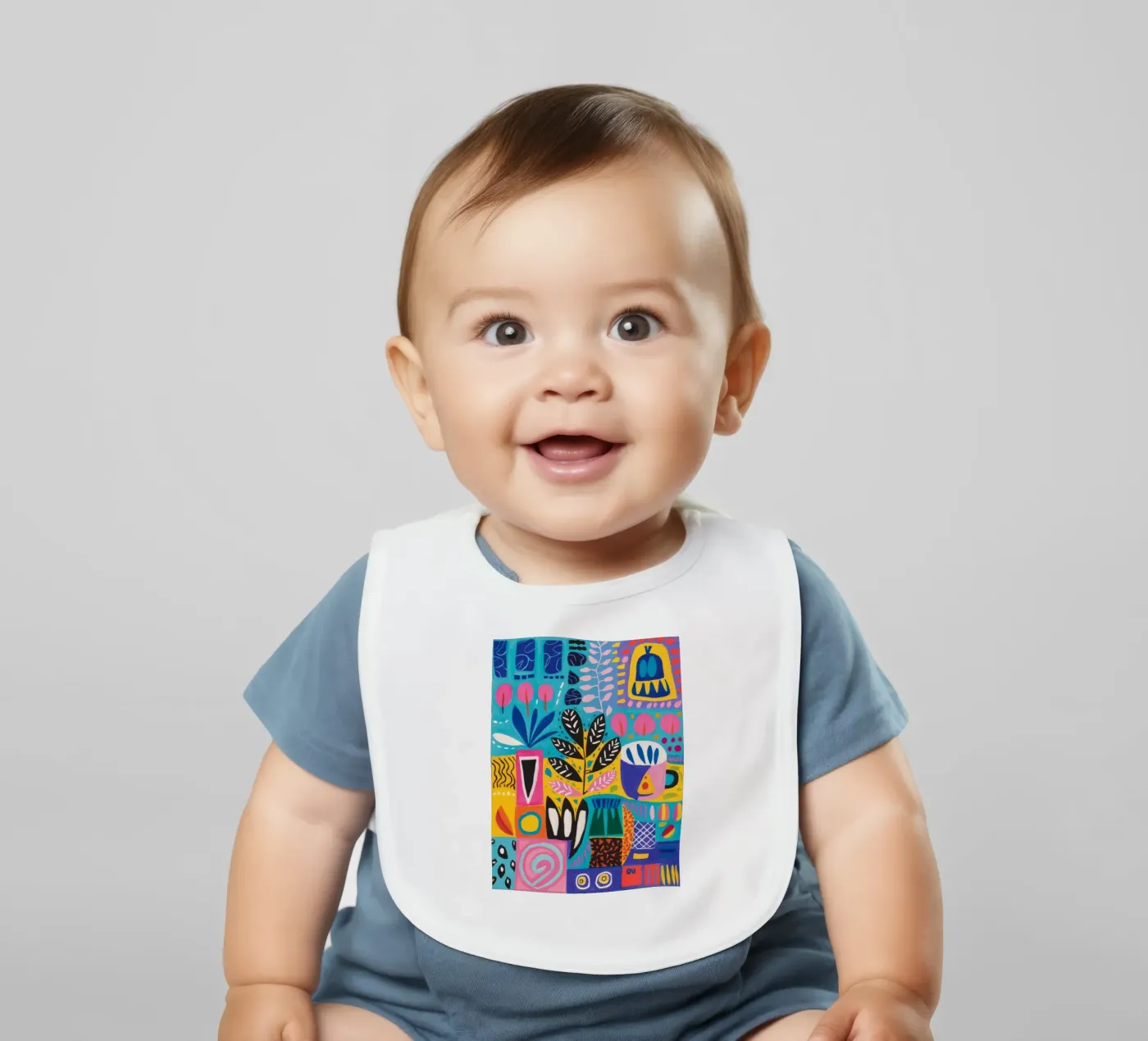 Patterned Nature Harmony baby bib by Zep Layers