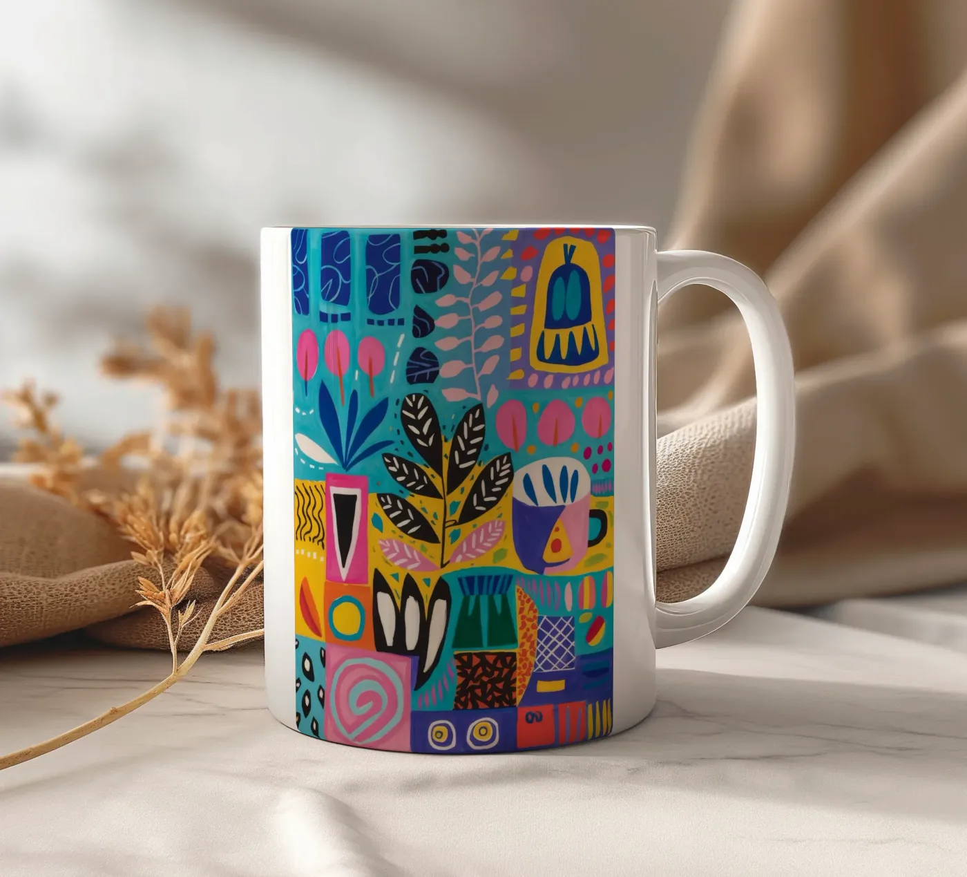 Patterned Nature Harmony ceramic mug by Zep Layers