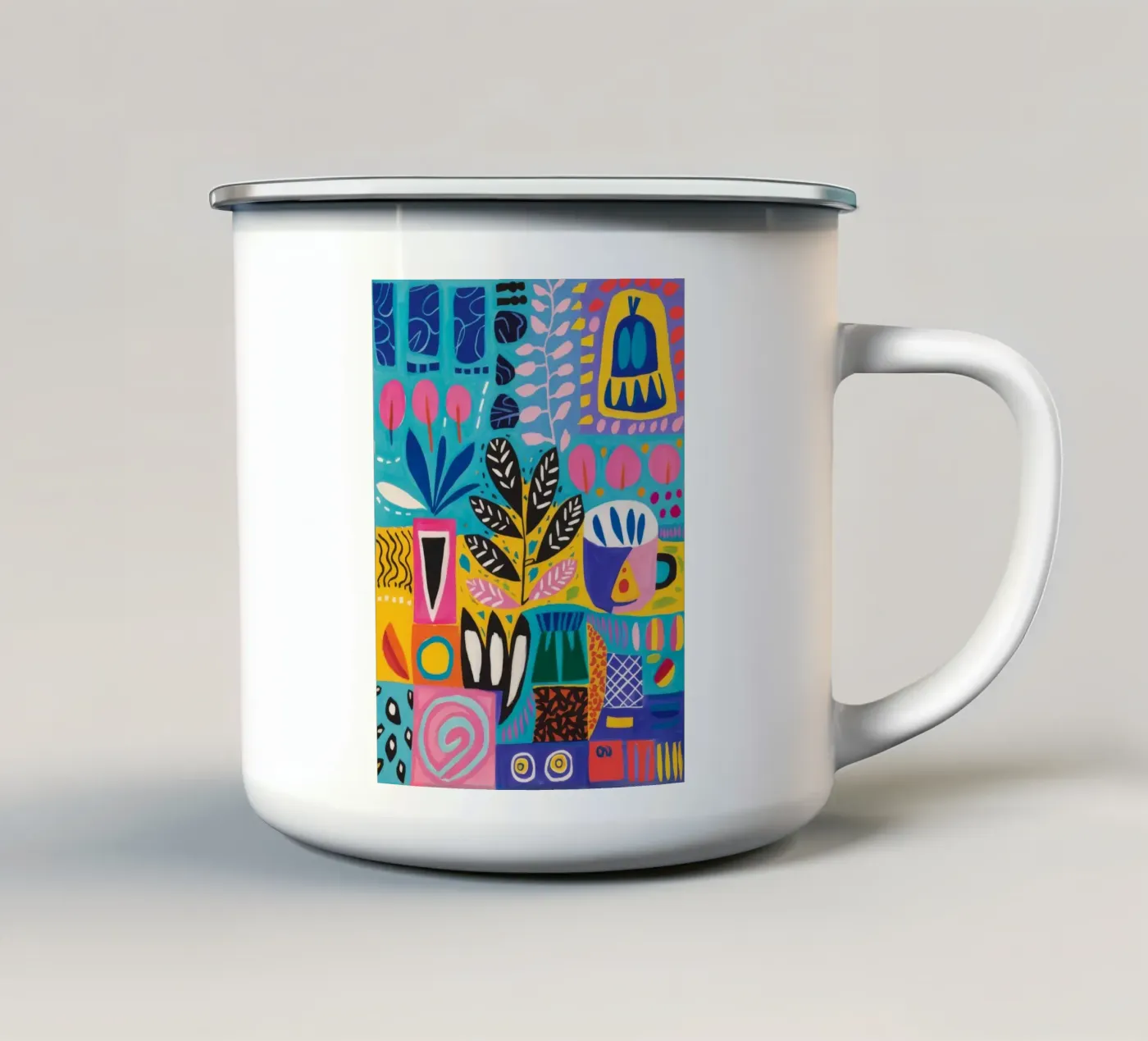 Patterned Nature Harmony enamel mug by Zep Layers