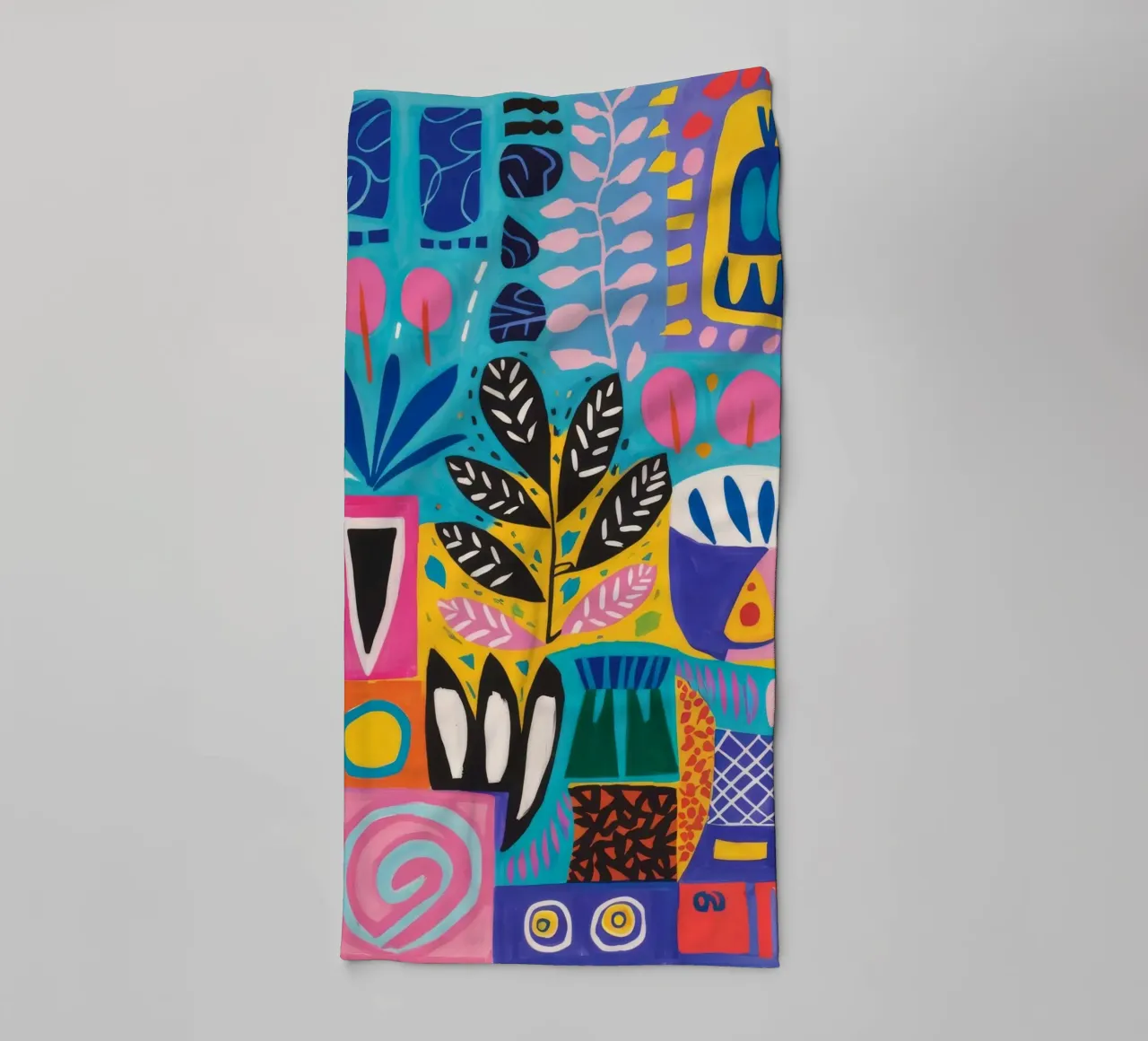 Gedessineerde natuur harmonie badhanddoek van Zep Layers