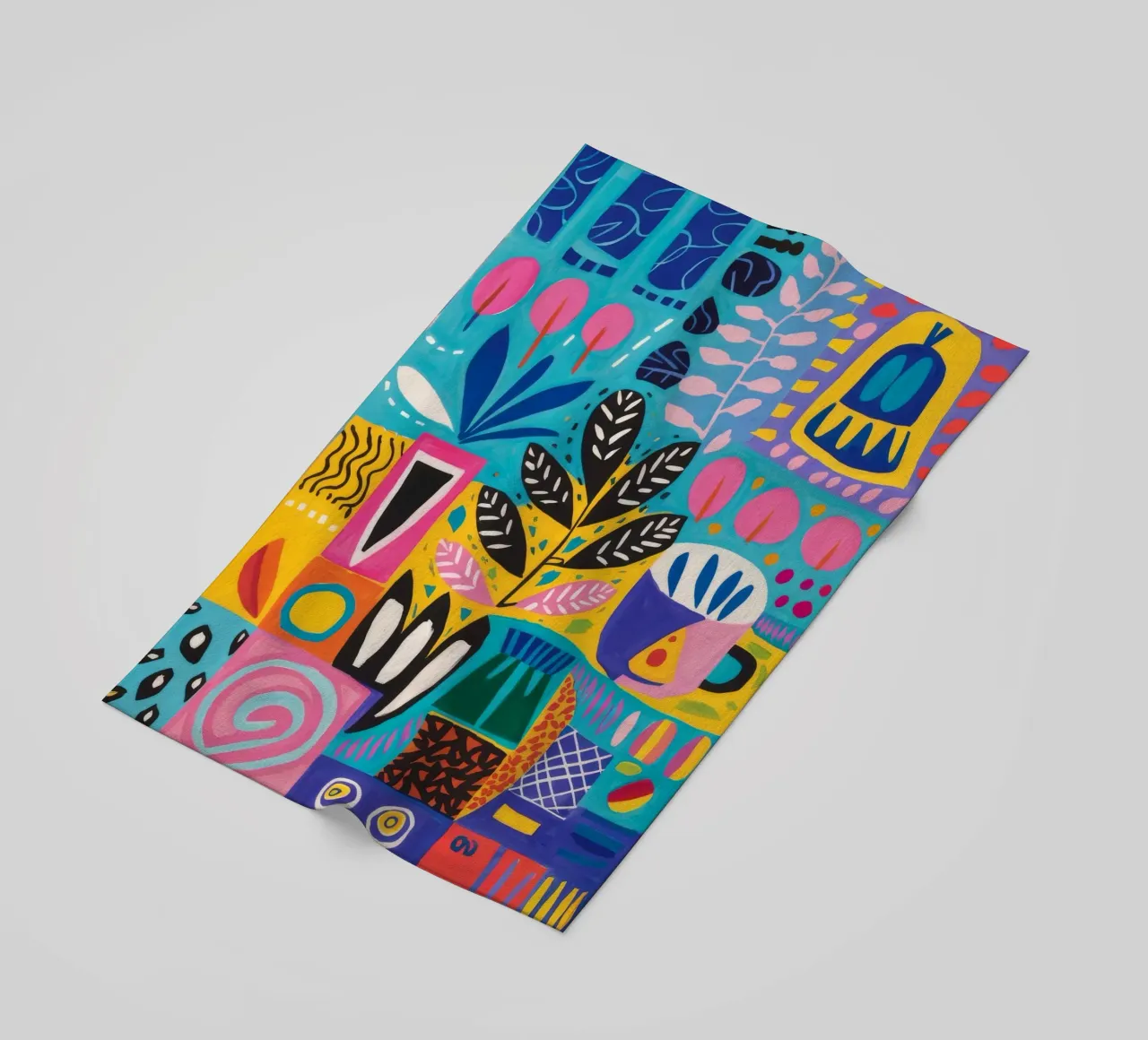 Gedessineerde natuur harmonie strandhanddoek van Zep Layers