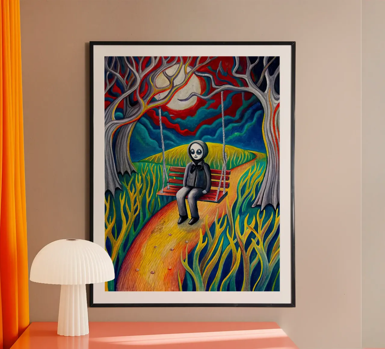 L'altalena di Halloween poster con telaio in plastica da 🥝 KIWI STORE