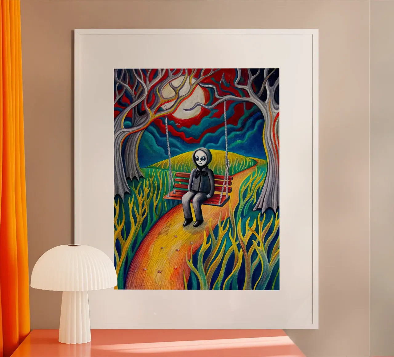L'altalena di Halloween poster con telaio in plastica da 🥝 KIWI STORE