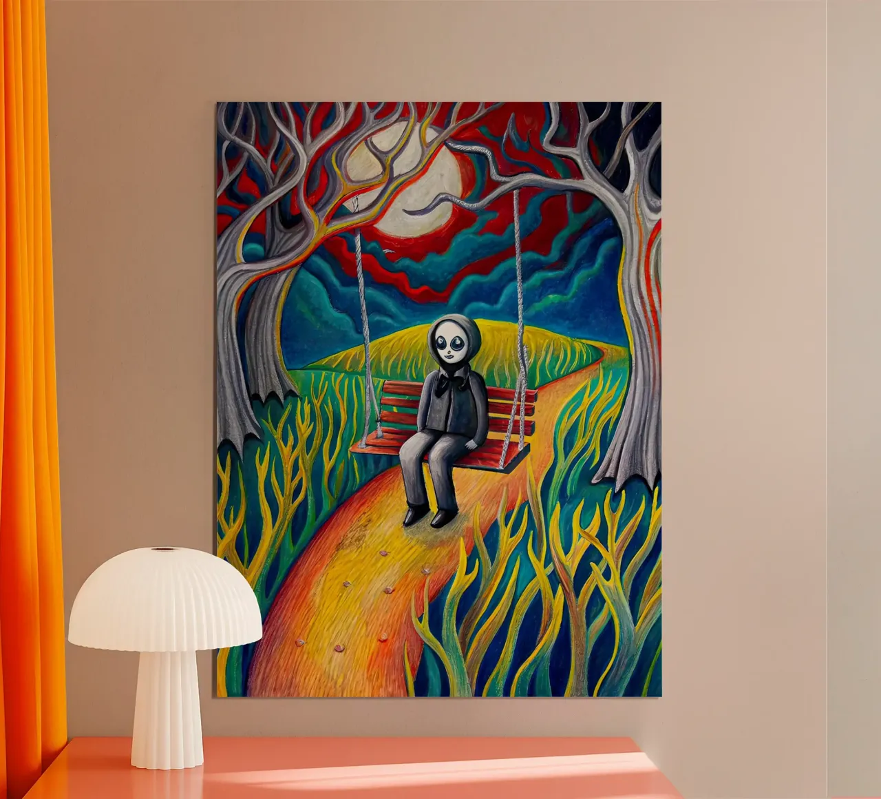L'altalena di Halloween poster con telaio in plastica da 🥝 KIWI STORE