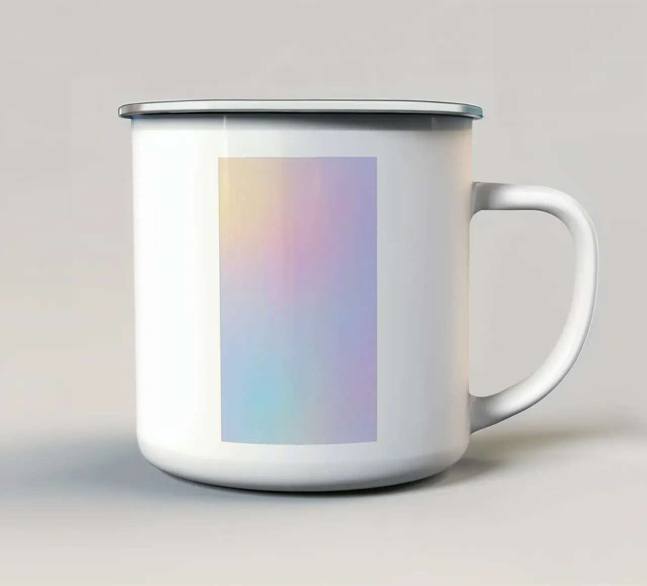 Rêve iridescente - Tonalità pastello di blu, rosa e beige tazza in smalto da studiofox