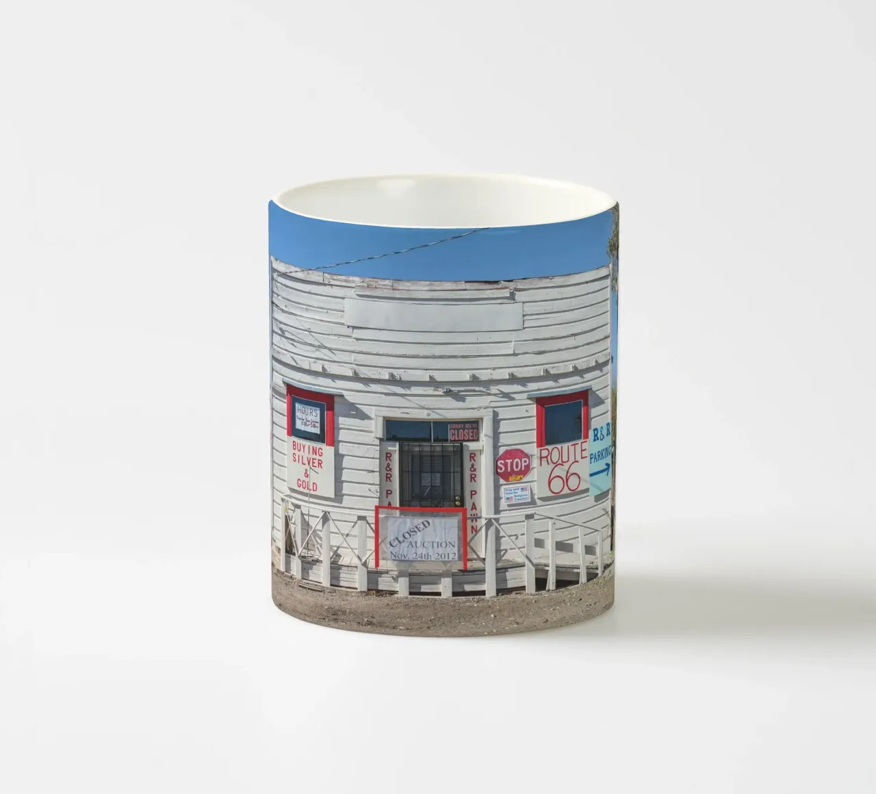 R and R Ash Fork Keramik Tasse von Dave Hare Photography
