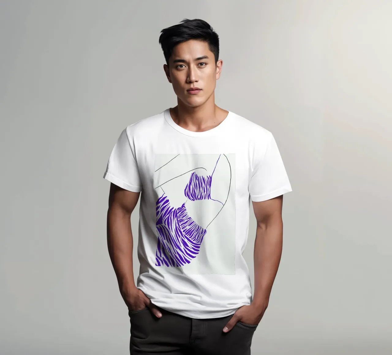 Waves in Silk t-shirt by Graphite