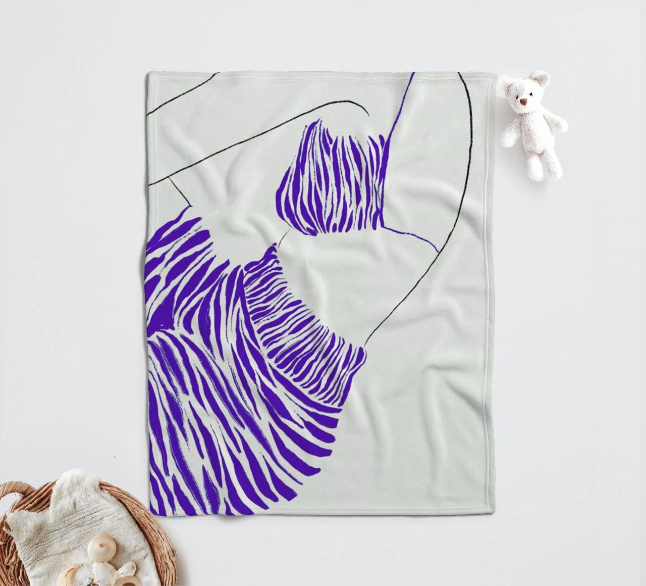 Waves in Silk coperta in pile da Graphite