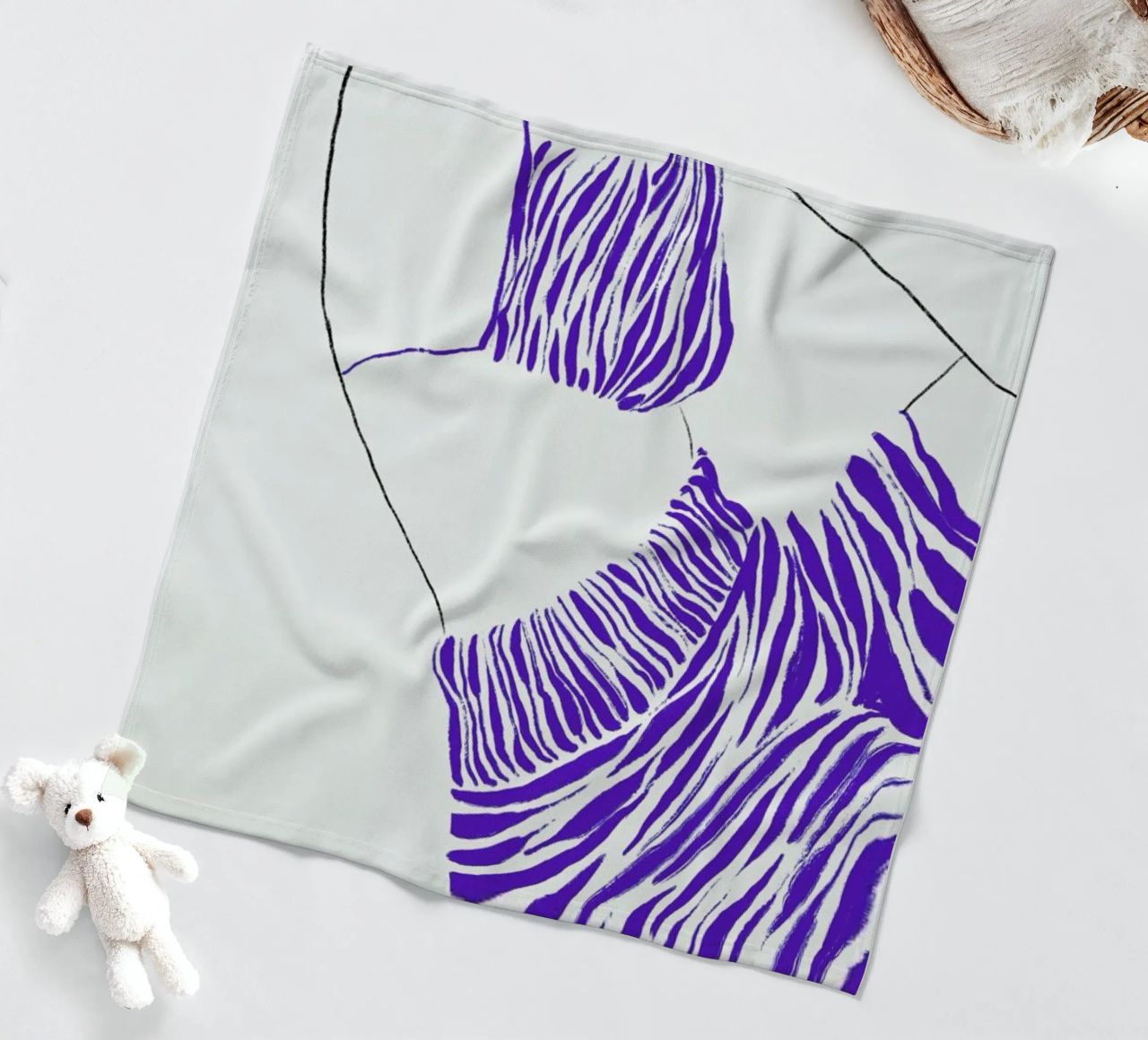 Waves in Silk coperta in pile da Graphite