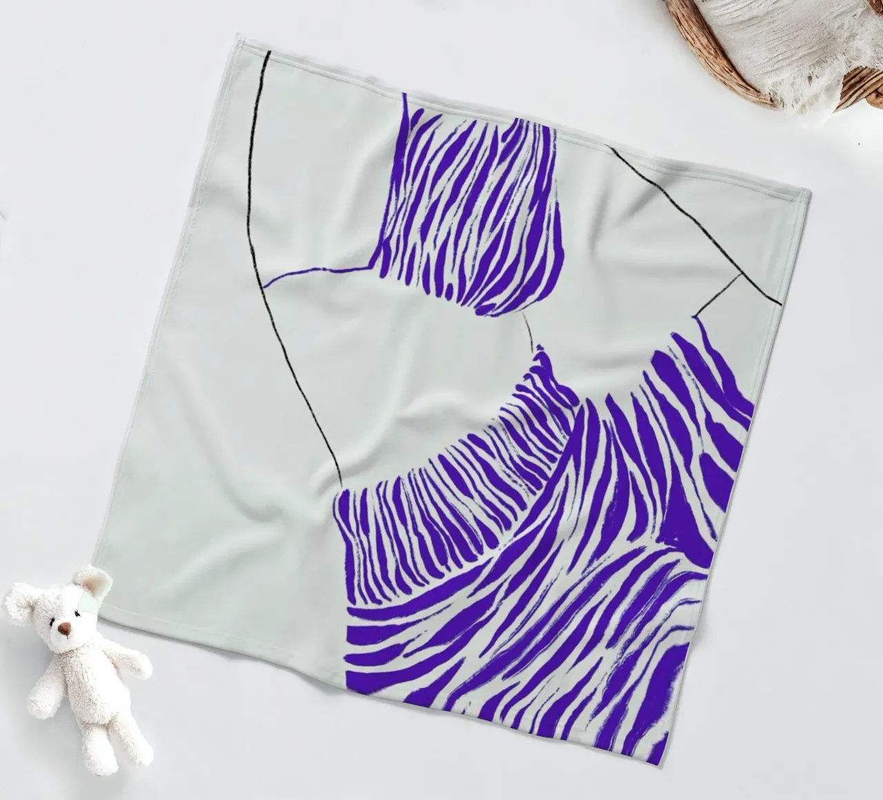 Waves in Silk fleece blanket by Graphite
