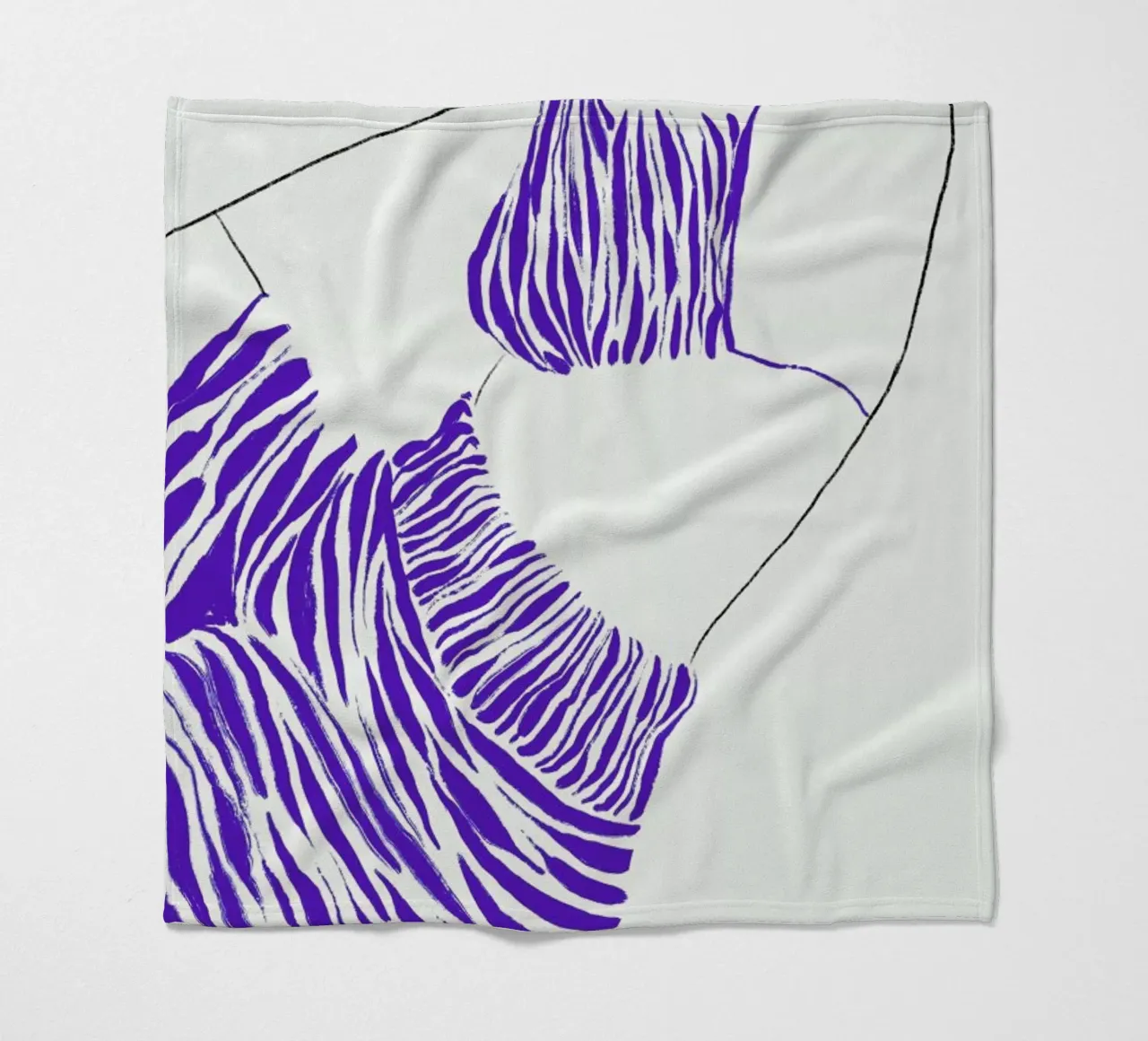 Waves in Silk fleece blanket by Graphite