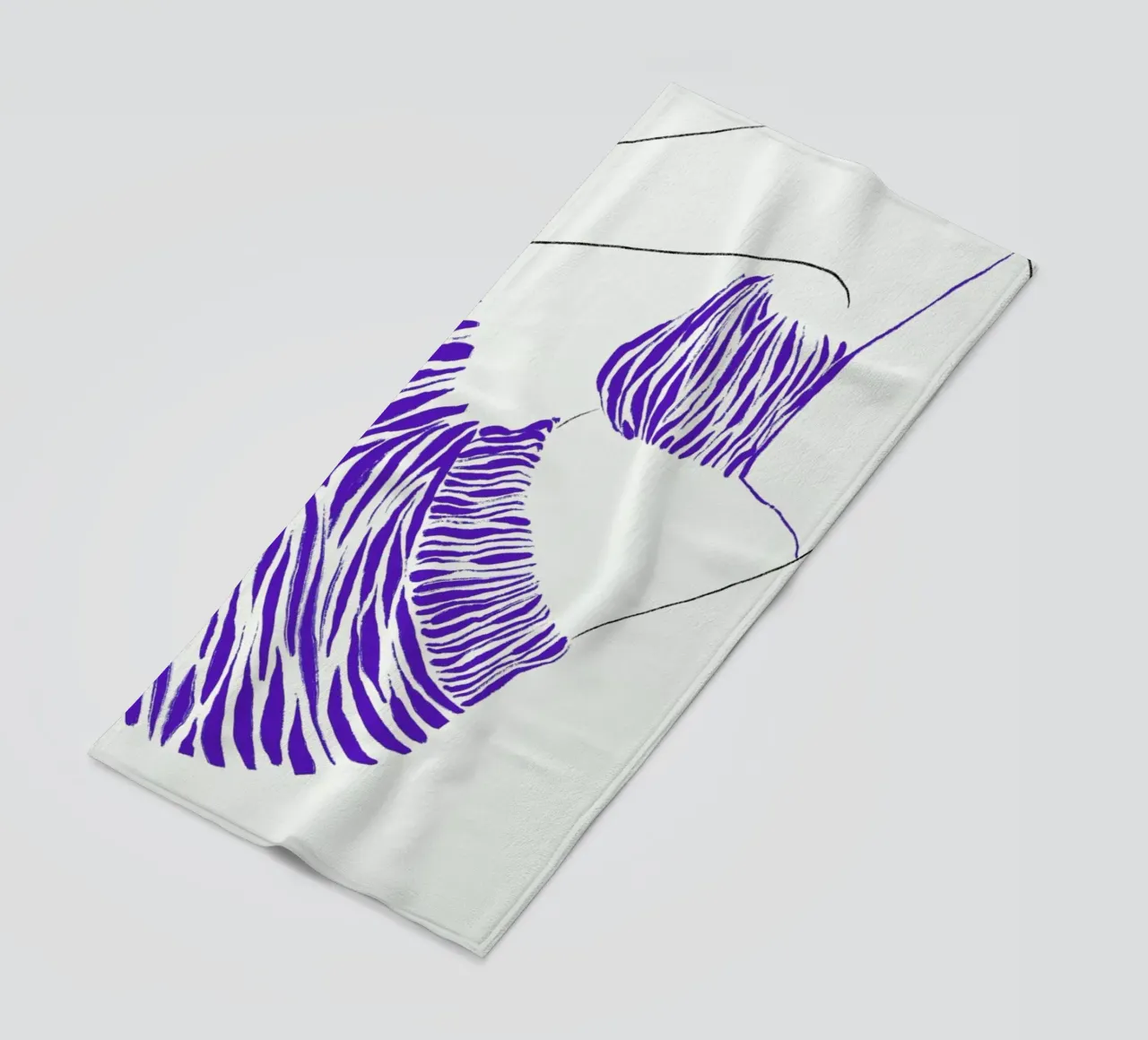 Waves in Silk beach towel by Graphite