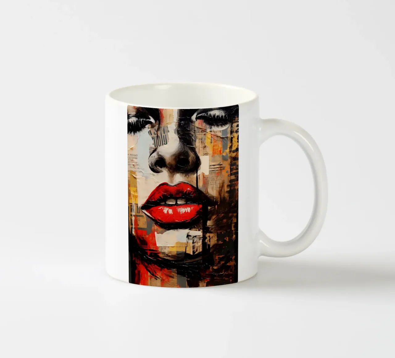 Abstract vrouwen gezicht keramische mok van Imagine
