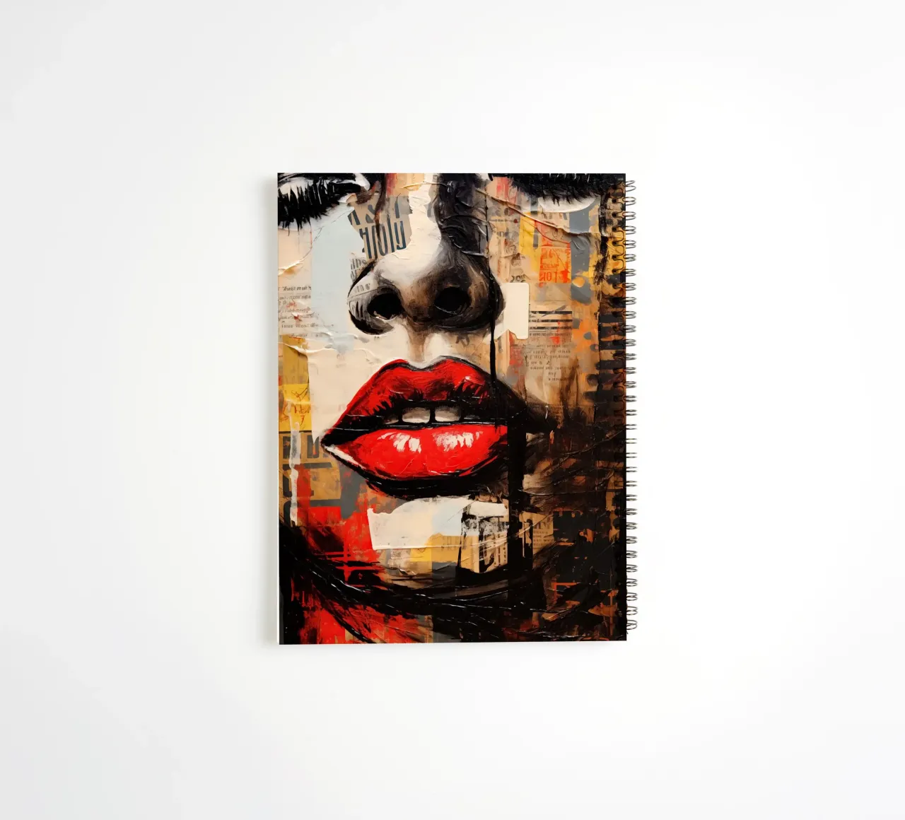 Abstract female face spiral notebook by Imagine