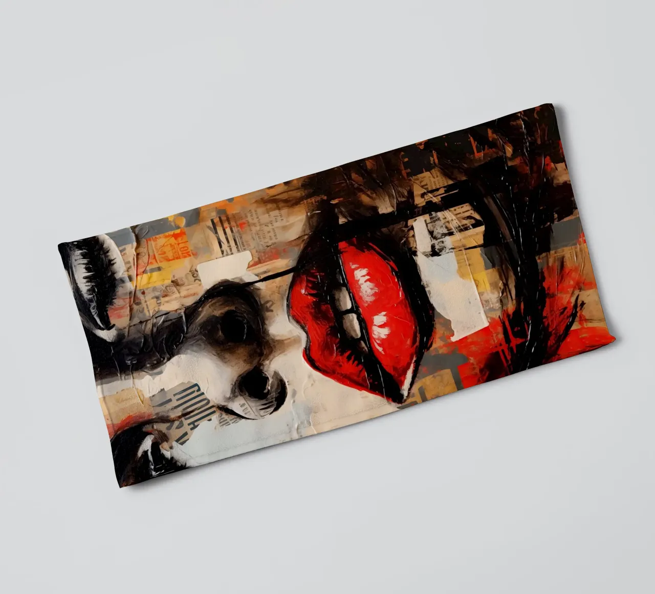 Abstract vrouwen gezicht badhanddoek van Imagine