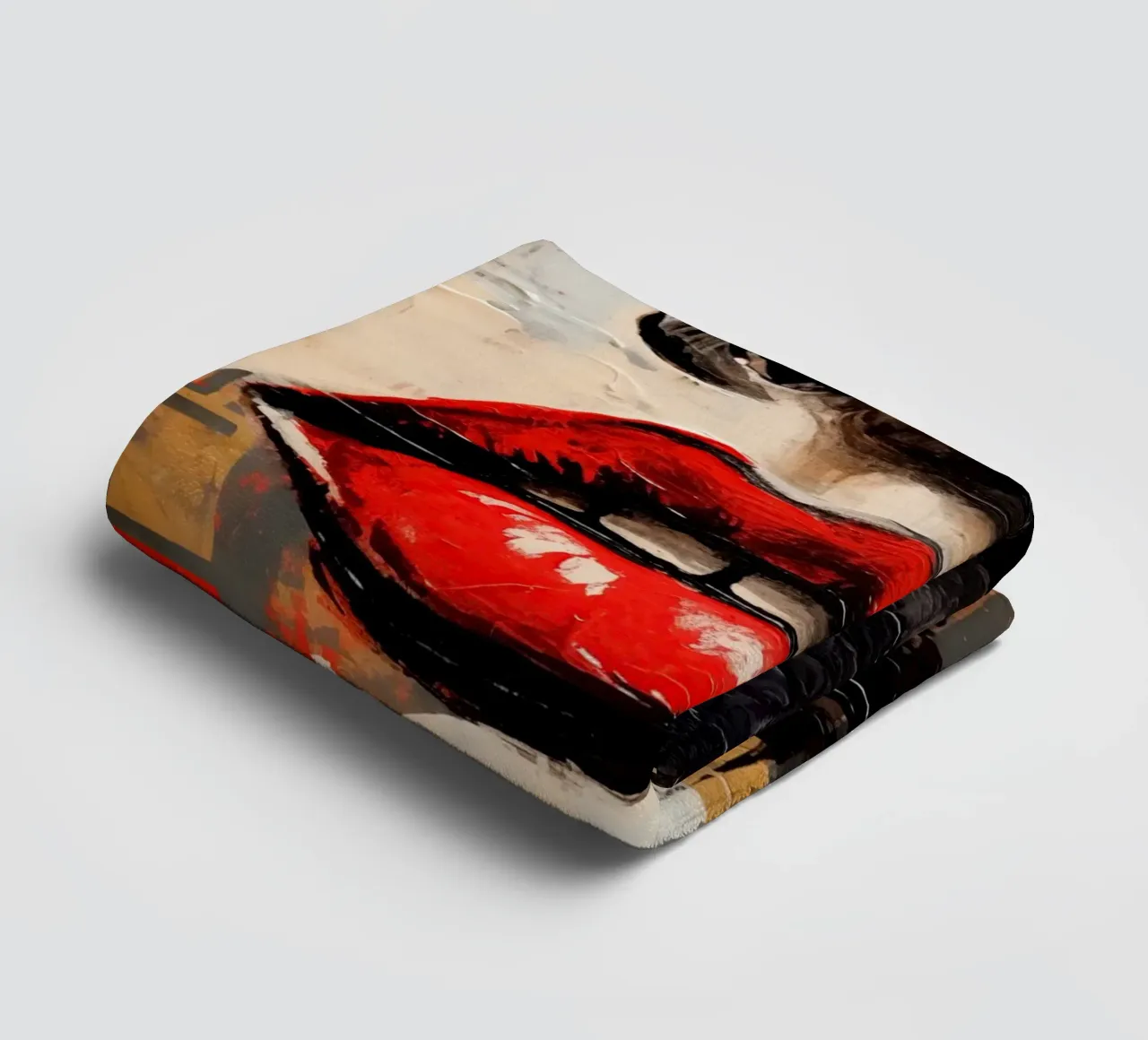 Abstract vrouwen gezicht badhanddoek van Imagine