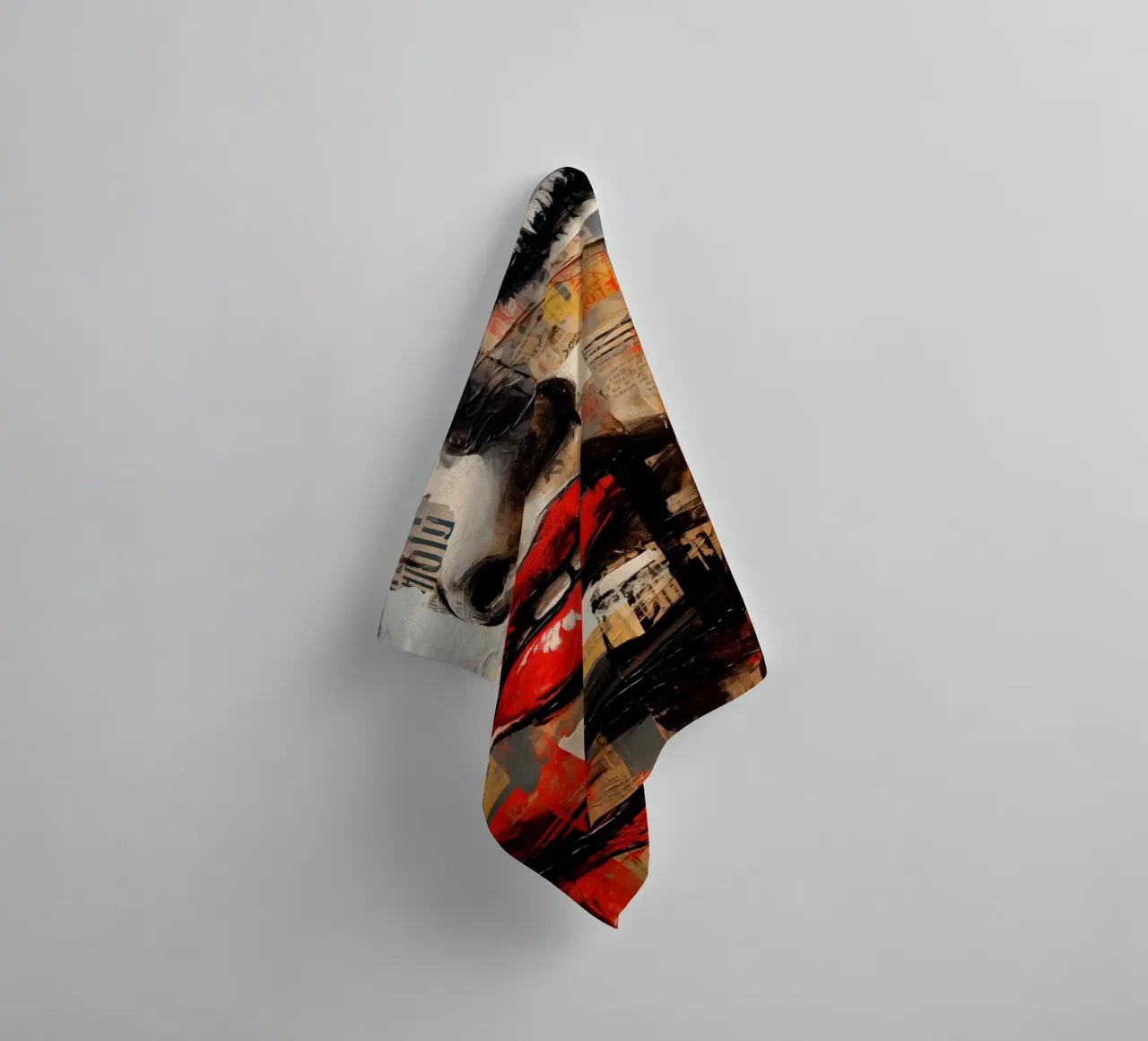 Abstract vrouwen gezicht badhanddoek van Imagine