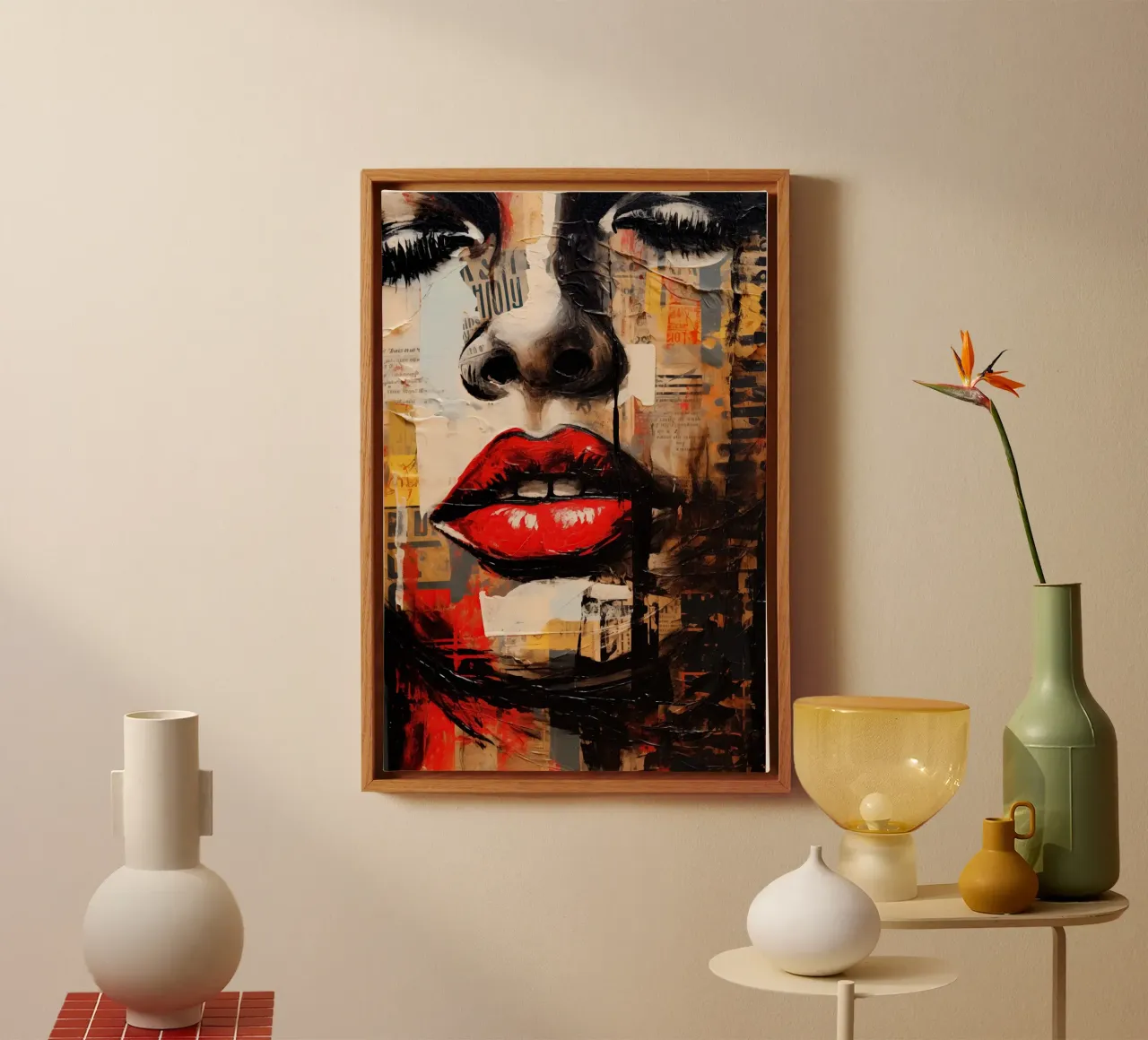 Abstract vrouwen gezicht canvas van Imagine