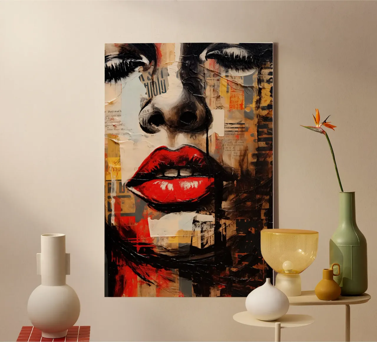 Abstract vrouwen gezicht canvas van Imagine