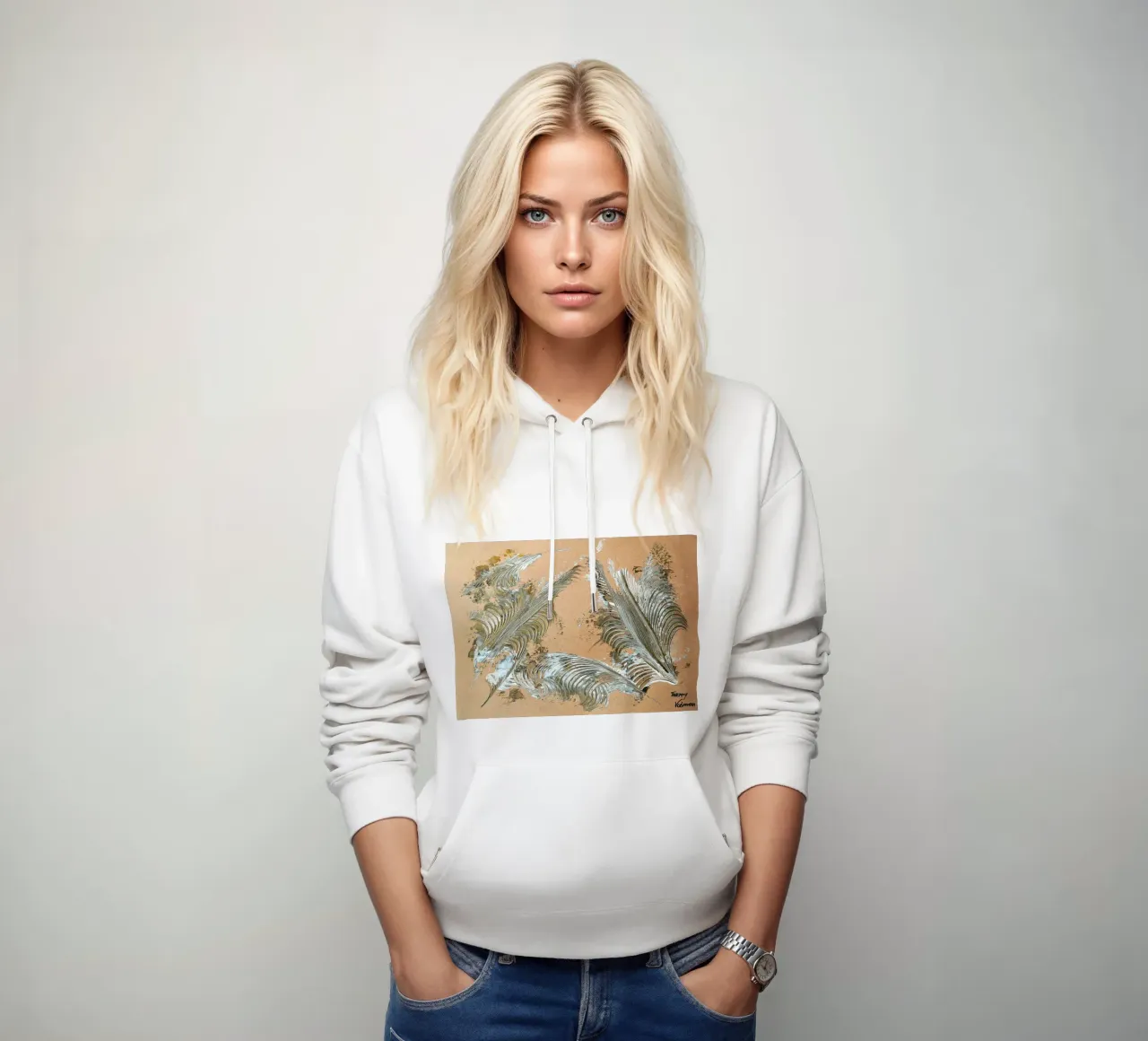 MESSAGE FROM THE HEART 33 felpa con cappuccio da Thierry Vobmann Abstract painting