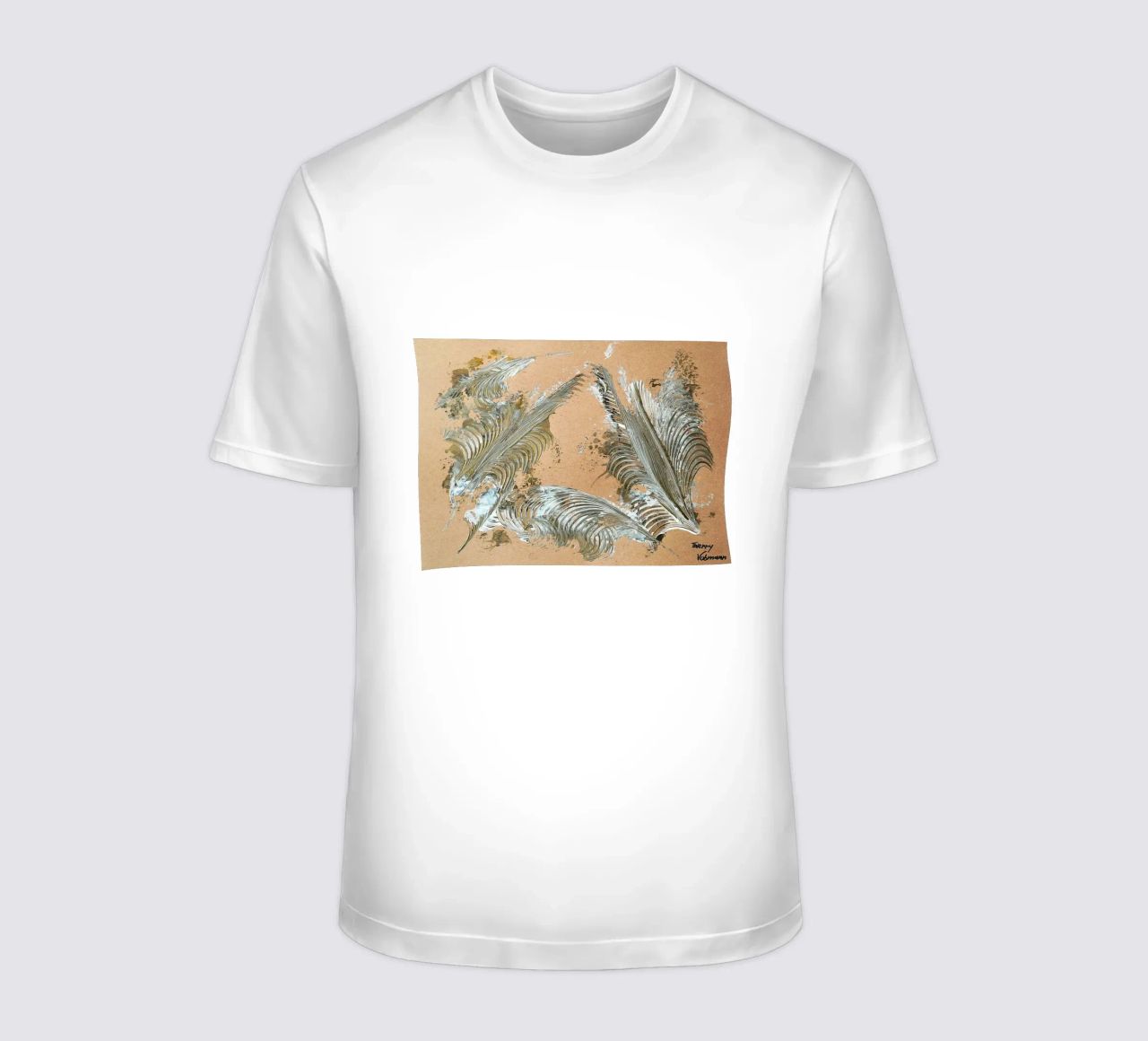 MESSAGE FROM THE HEART 33 t-shirt da Thierry Vobmann Abstract painting