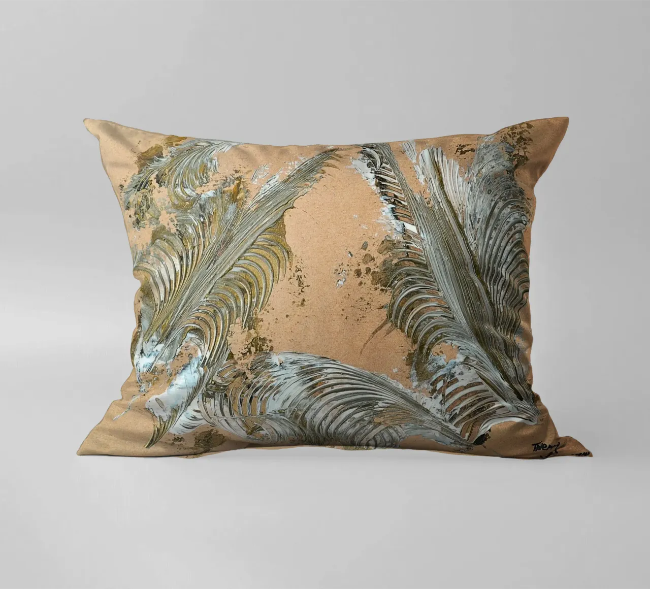 MESSAGE FROM THE HEART 33 cuscino da Thierry Vobmann Abstract painting