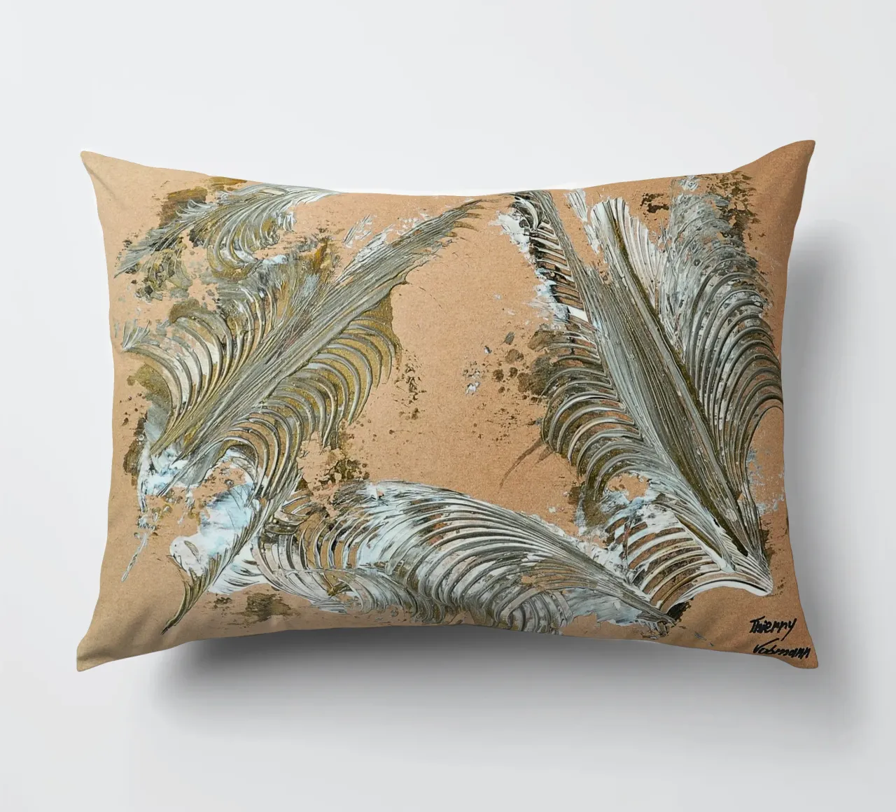 MESSAGE FROM THE HEART 33 cuscino da Thierry Vobmann Abstract painting