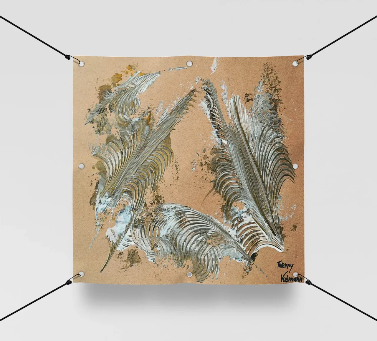 MESSAGE FROM THE HEART 33 telo in pvc da Thierry Vobmann Abstract painting