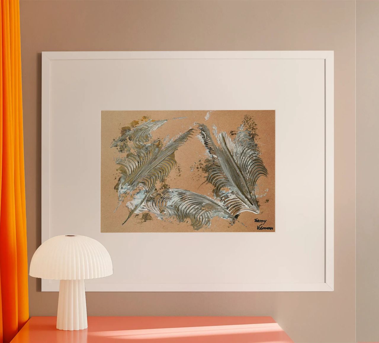 MESSAGE FROM THE HEART 33 carta hahnemühle da Thierry Vobmann Abstract painting