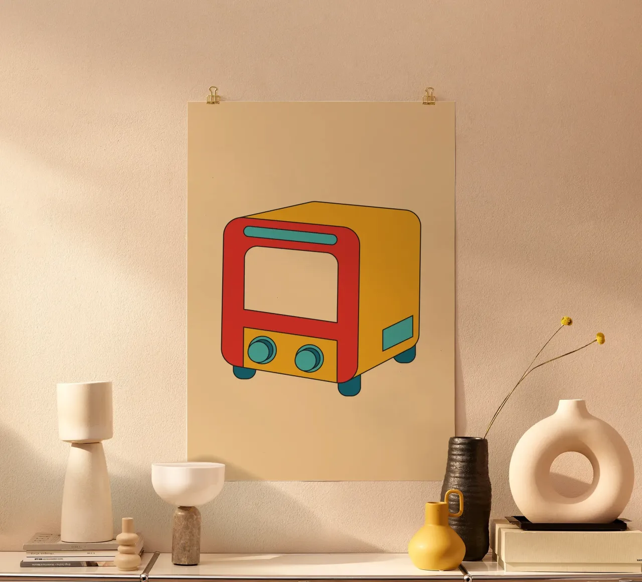 Oven Retro Old poster con telaio in alluminio da galihstudio