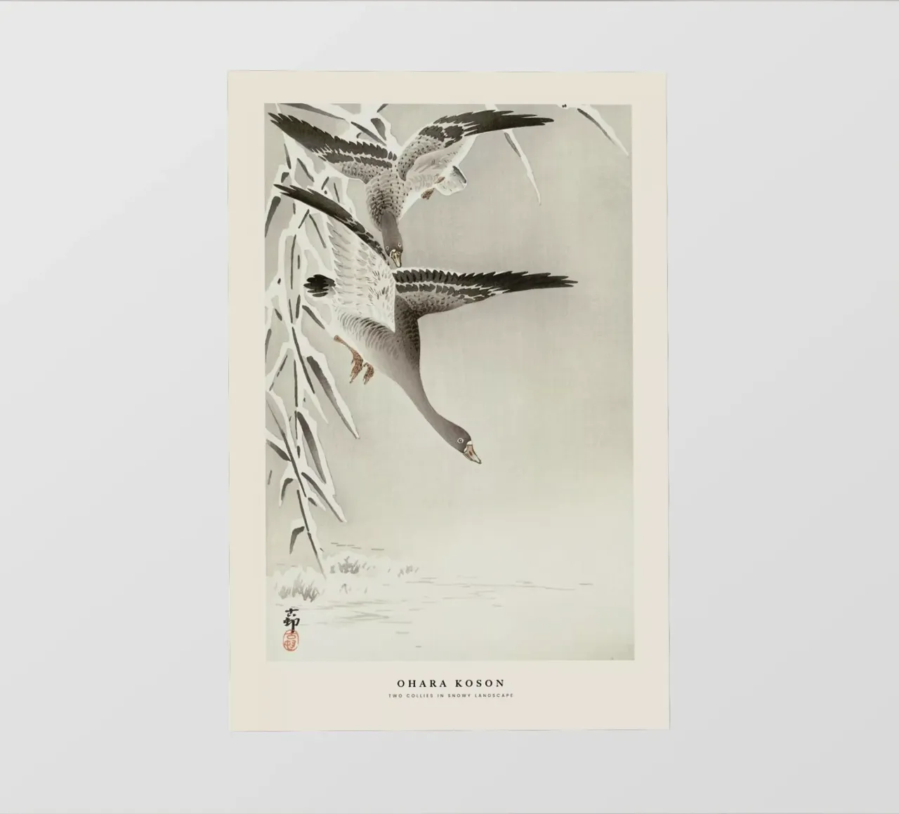 Koson - Two Collies in Snowy Landscape telo in pvc da Vintage by JUNIQE