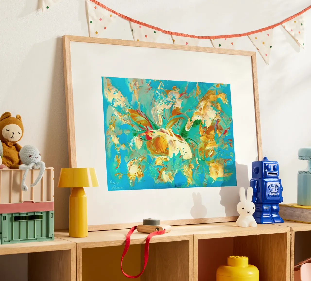 IDEAL GIFT 19 invers poster con telaio in plastica da Thierry Vobmann Abstract painting