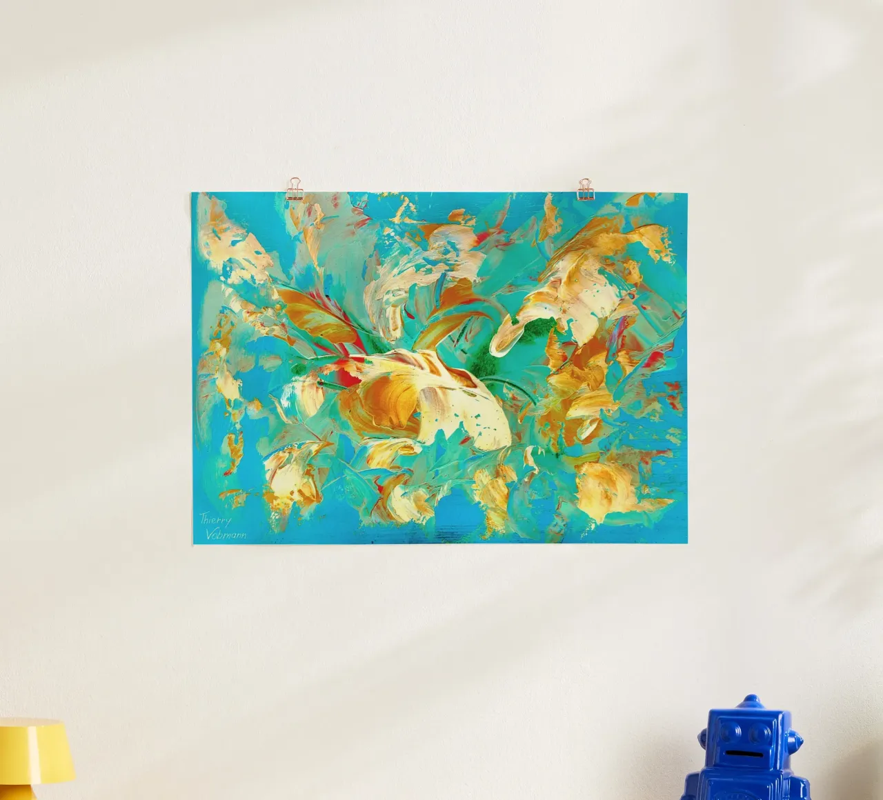 IDEAL GIFT 19 invers poster con telaio in plastica da Thierry Vobmann Abstract painting