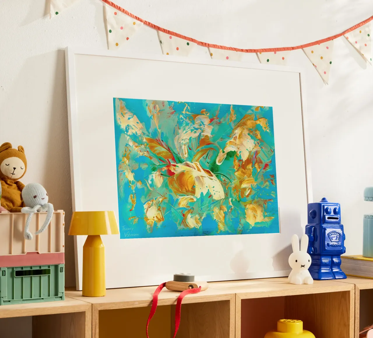 IDEAL GIFT 19 invers poster con telaio in plastica da Thierry Vobmann Abstract painting