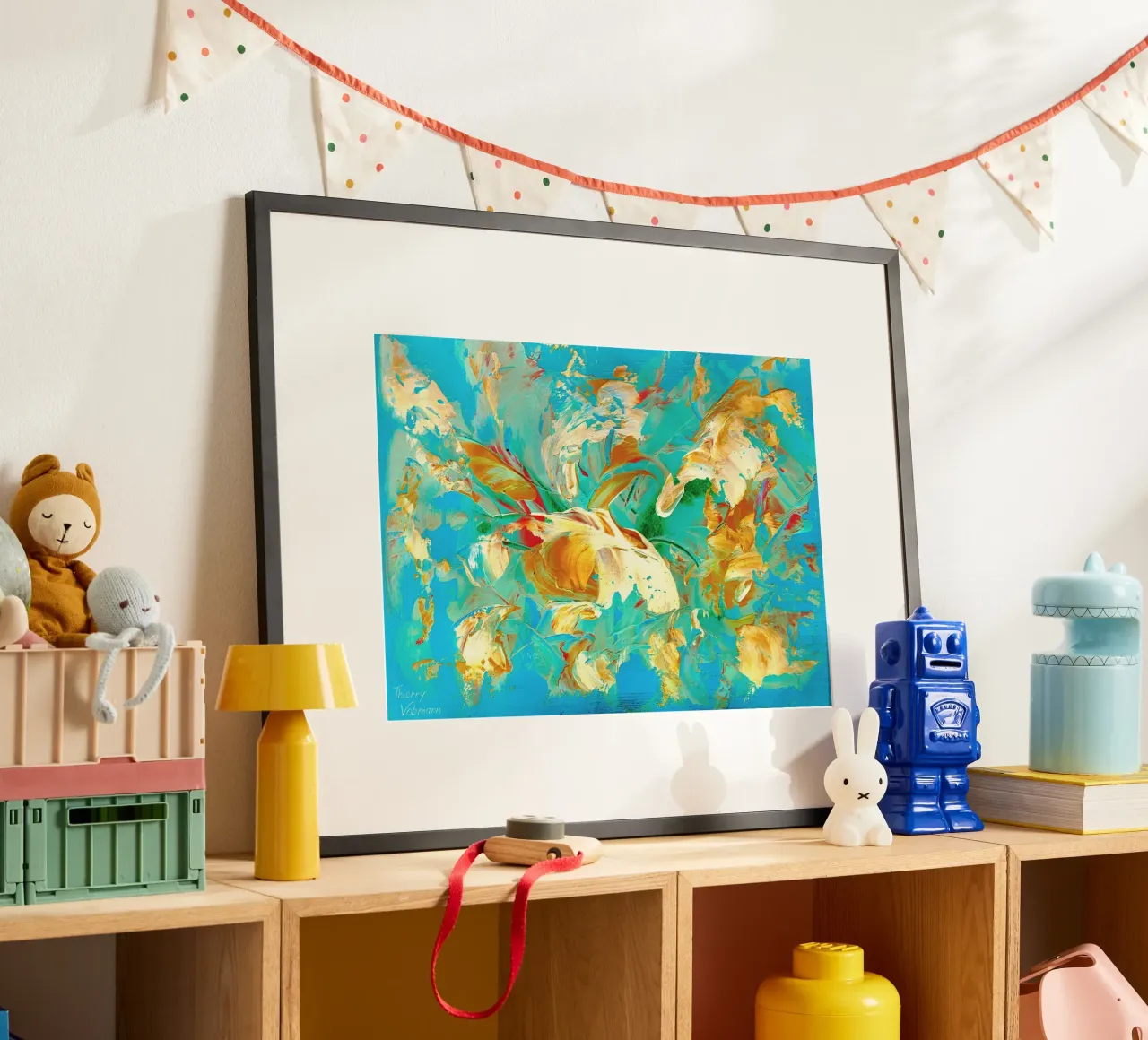 IDEAL GIFT 19 invers poster con telaio in plastica da Thierry Vobmann Abstract painting