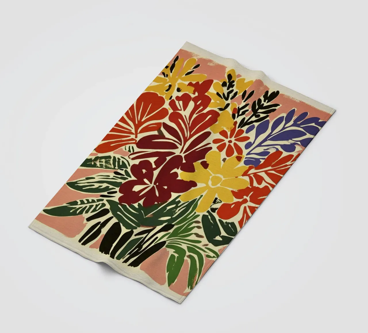 Audace bouquet floreale linocut in stile rétro del Medioevo coperta in pile da Modern Muse