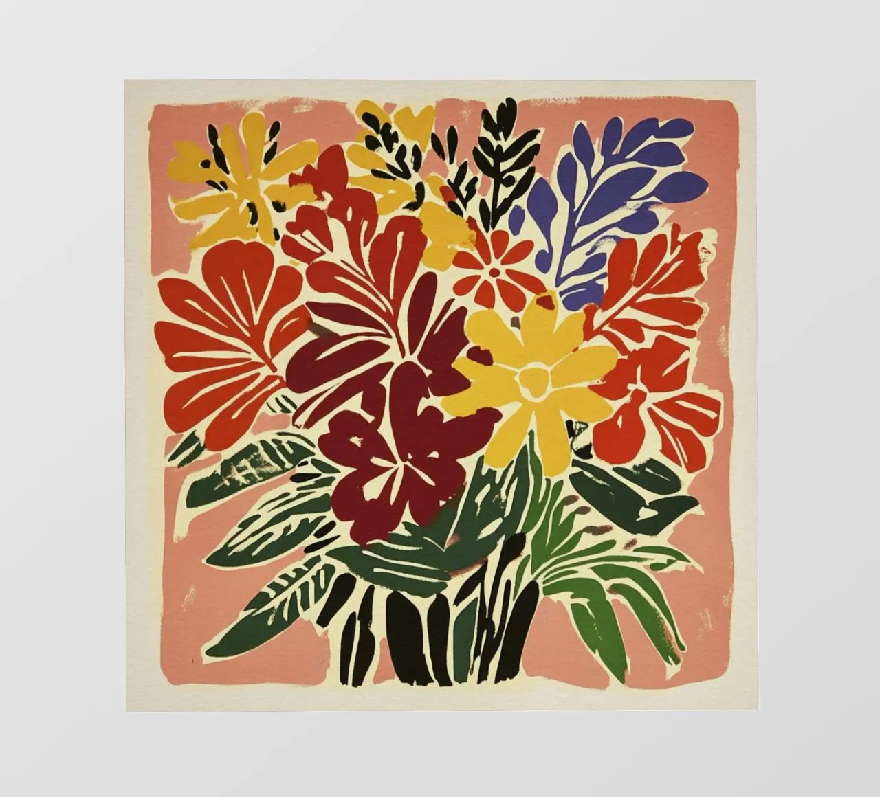 Audace bouquet floreale linocut in stile rétro del Medioevo pellicola backlit da Modern Muse