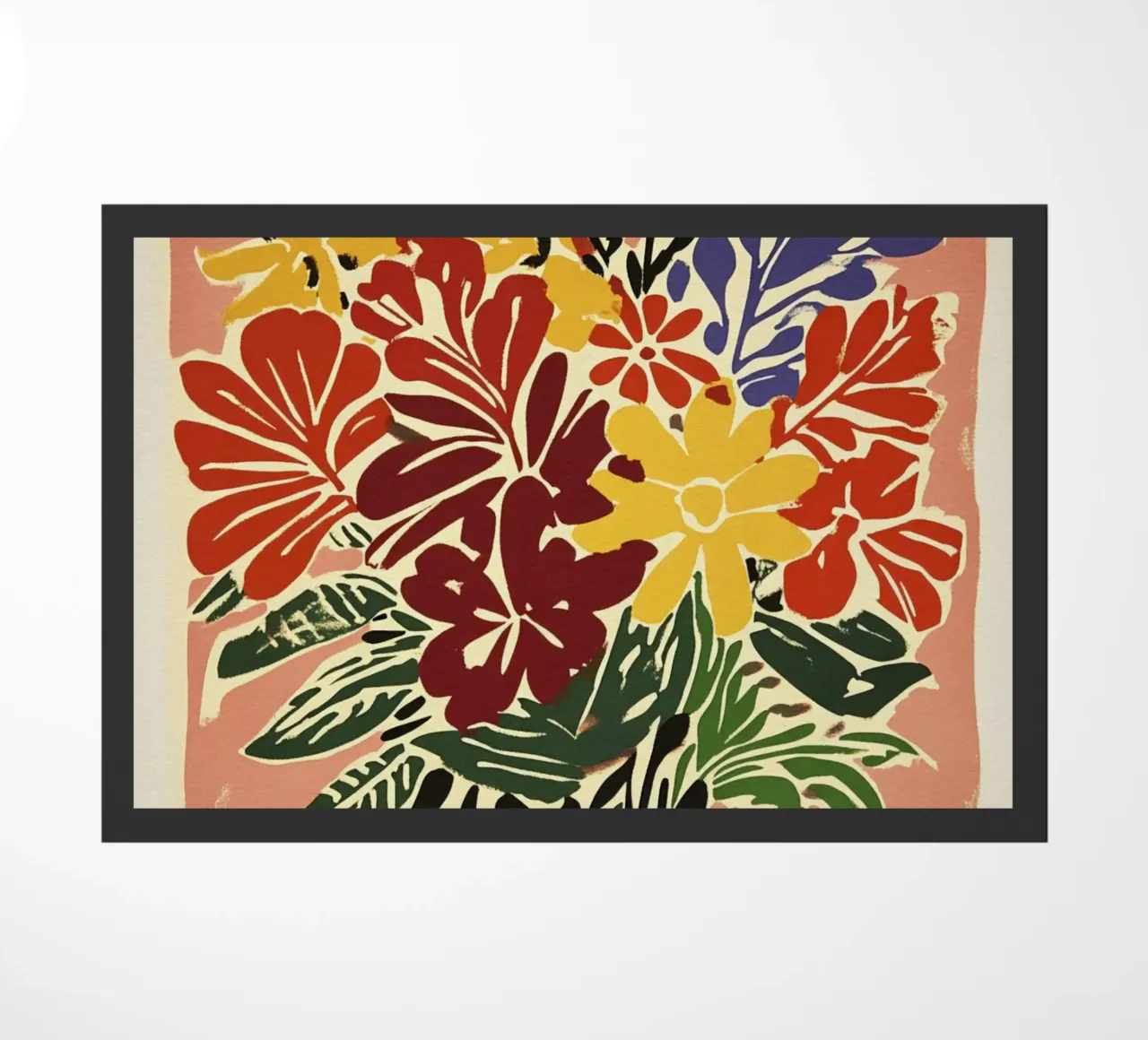 Audace bouquet floreale linocut in stile rétro del Medioevo zerbino da Modern Muse