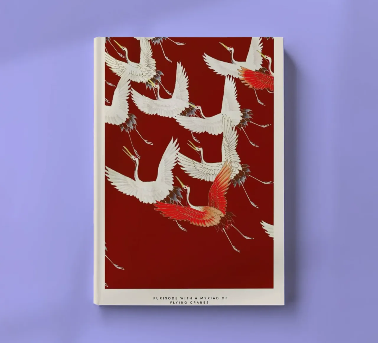 Furisode with a Myriad of Flying Cranes II notebook by Vintage by JUNIQE