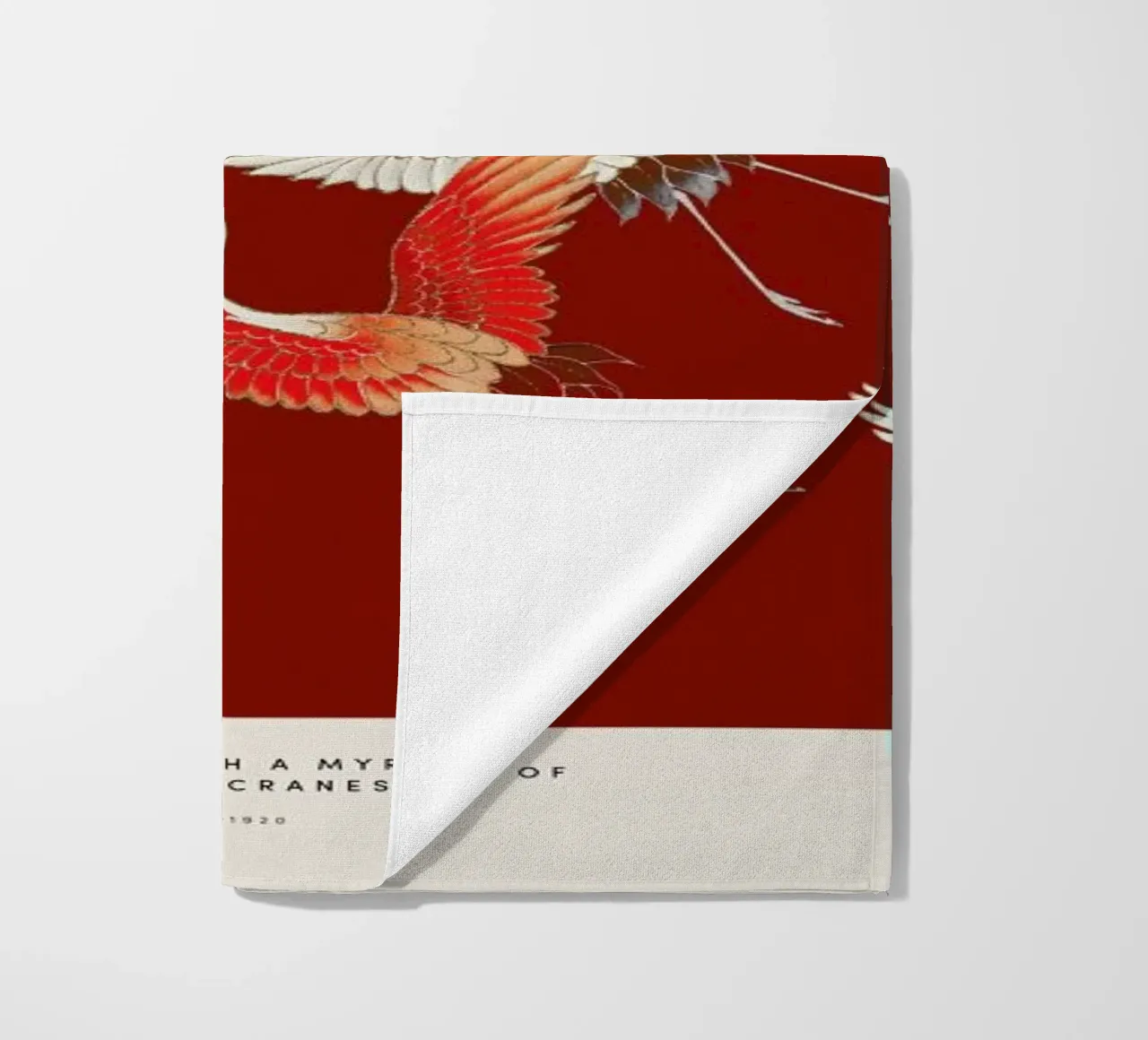 Furisode with a Myriad of Flying Cranes II toalla de playa de Vintage by JUNIQE