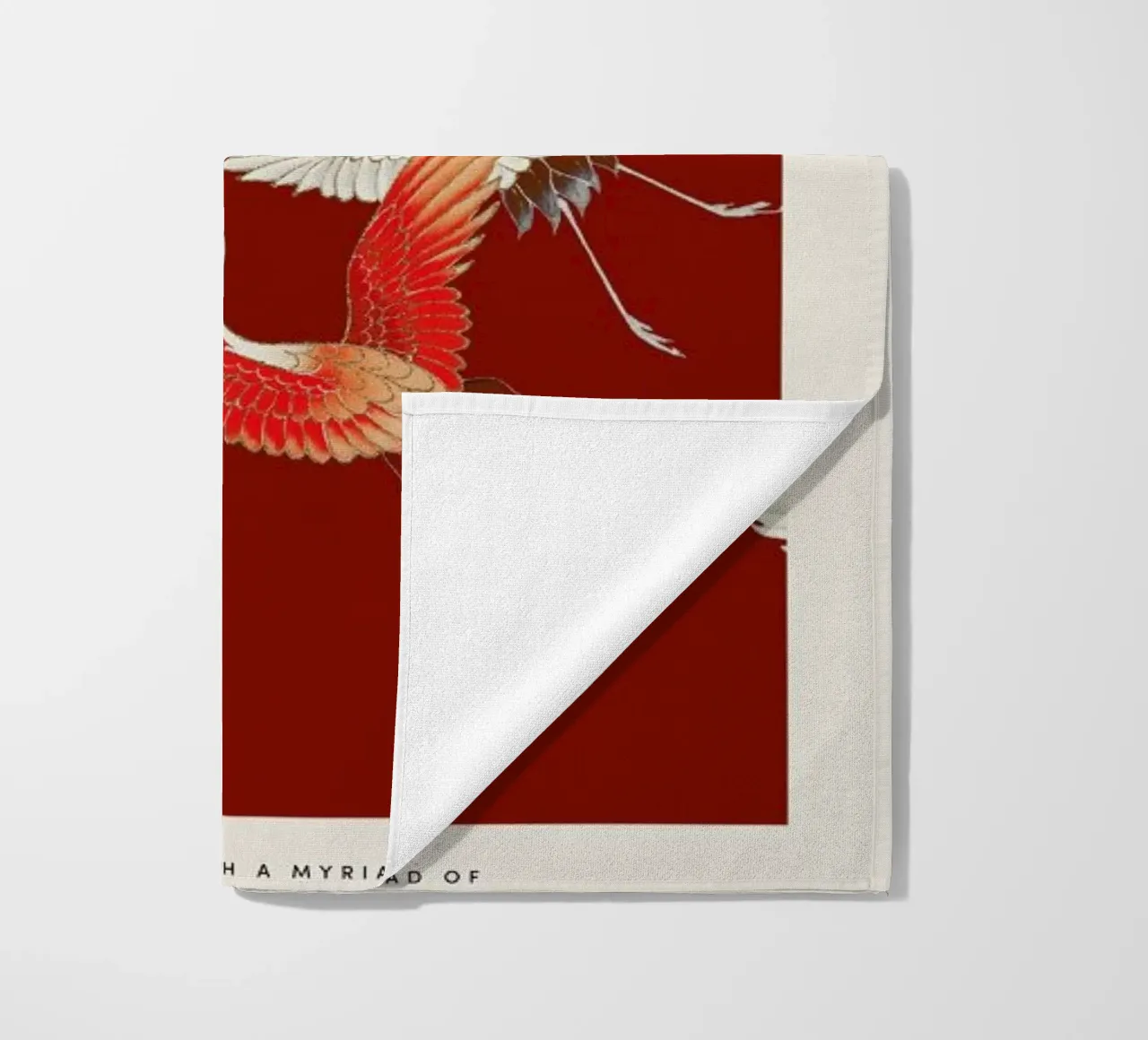 Furisode with a Myriad of Flying Cranes II toalla de playa de Vintage by JUNIQE