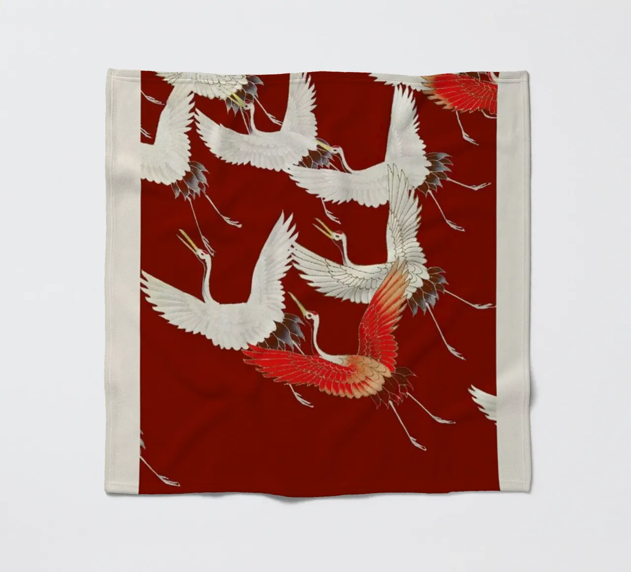 Furisode with a Myriad of Flying Cranes II coperta in pile da Vintage by JUNIQE