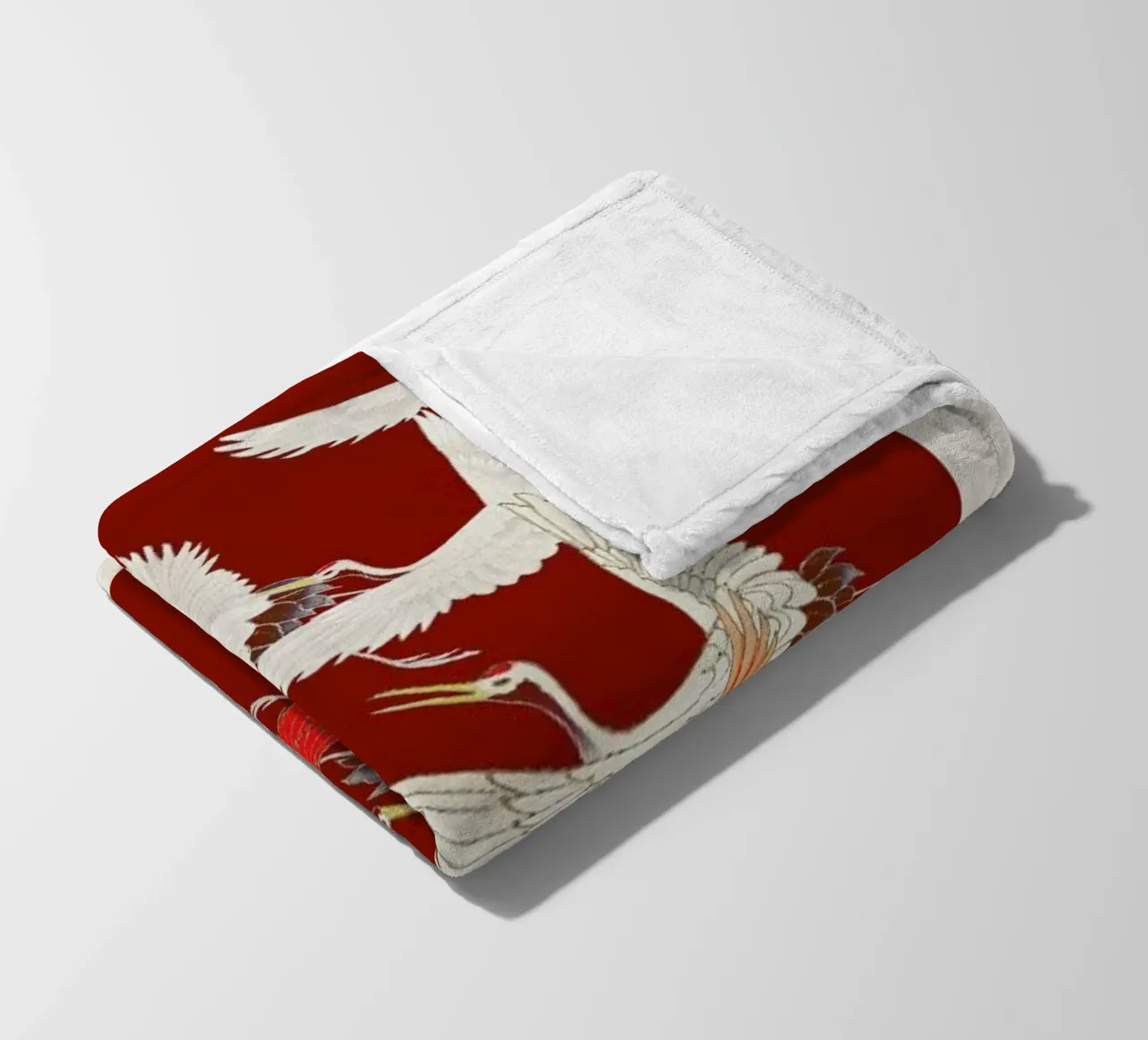 Furisode with a Myriad of Flying Cranes II coperta in pile da Vintage by JUNIQE